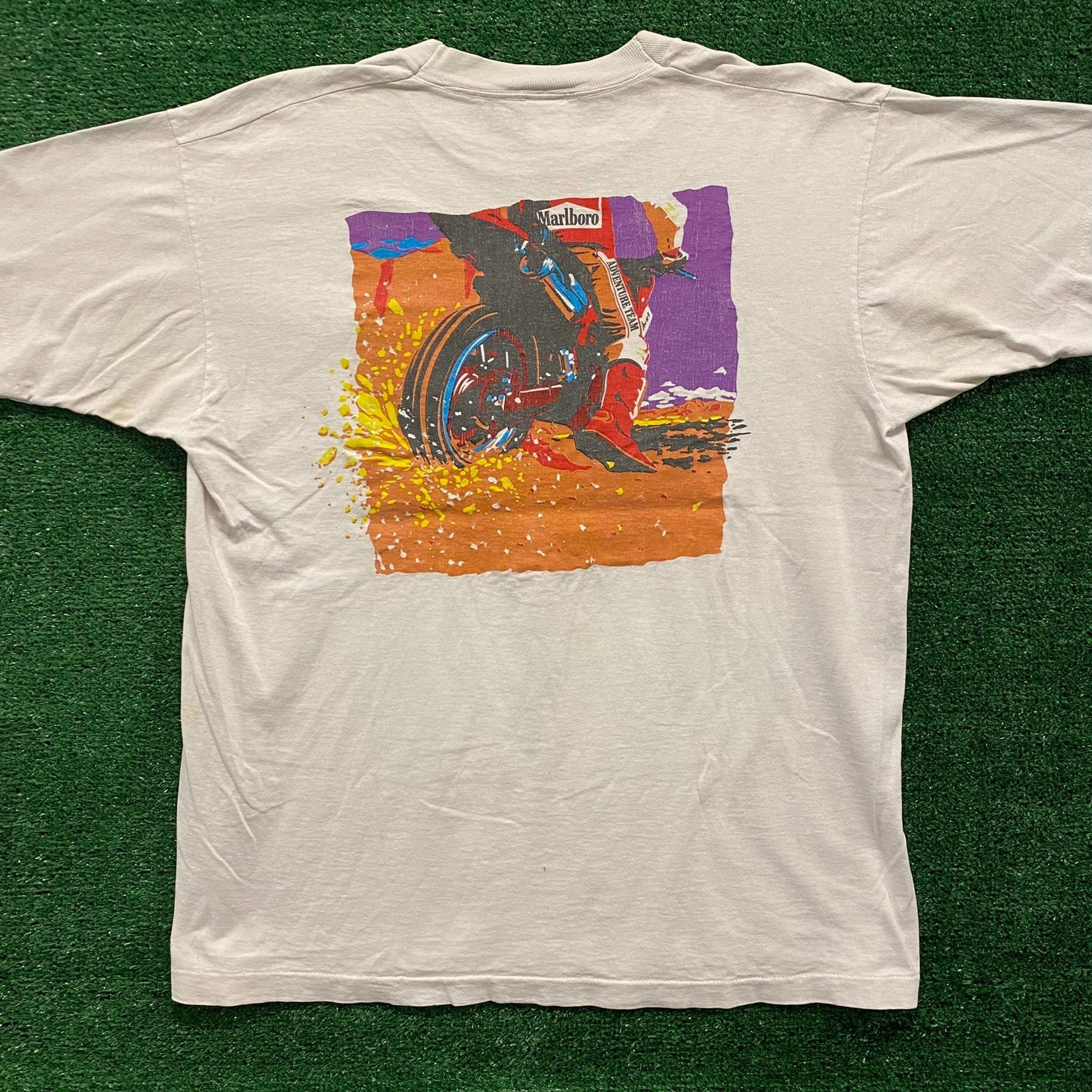 Marlboro Marlboro Dirt Bike Vintage 90s T-Shirt Size US XL / EU 56 / 4 - 1 Thumbnail
