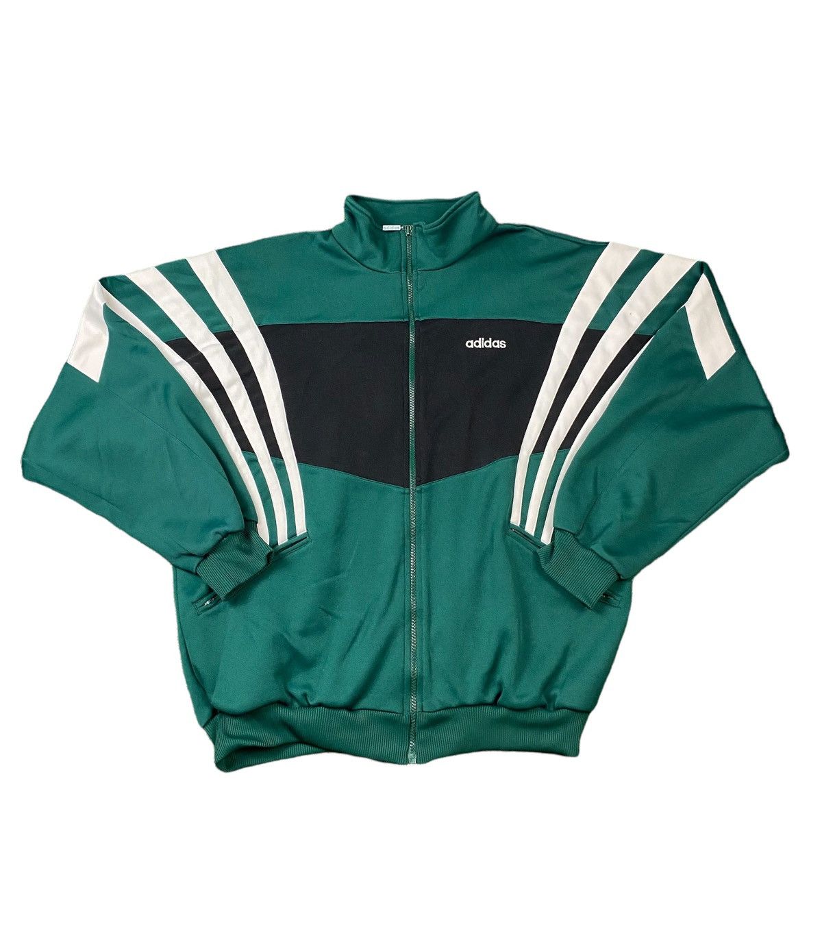 Adidas Vintage 90s Adidas 3 Stripe Green Color Block Track