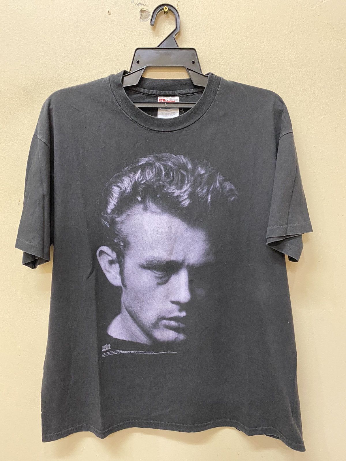 T-shirt Vintage James Dean Portrait Années 90 - Taille XL, Marque Hanes, Made In USA