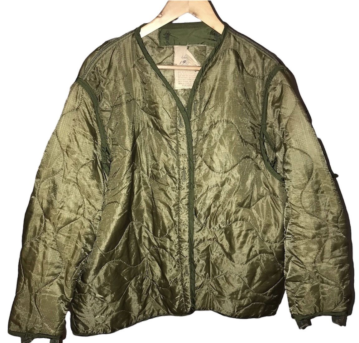 Vintage 70's Olive Green Faded Military Liner Jacket