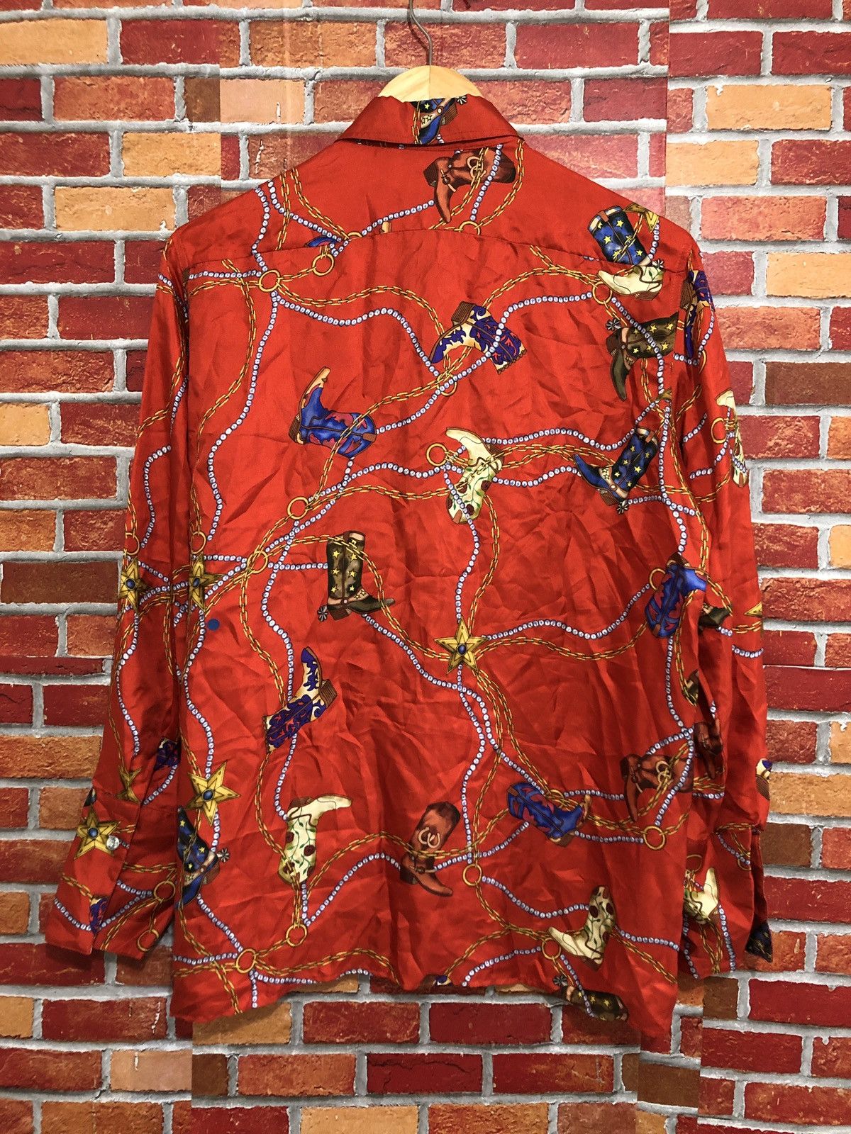 Sandro Sandro Paris Boots Print Silk Shirt Size XXS / US 00 / IT 34 - 3 Thumbnail