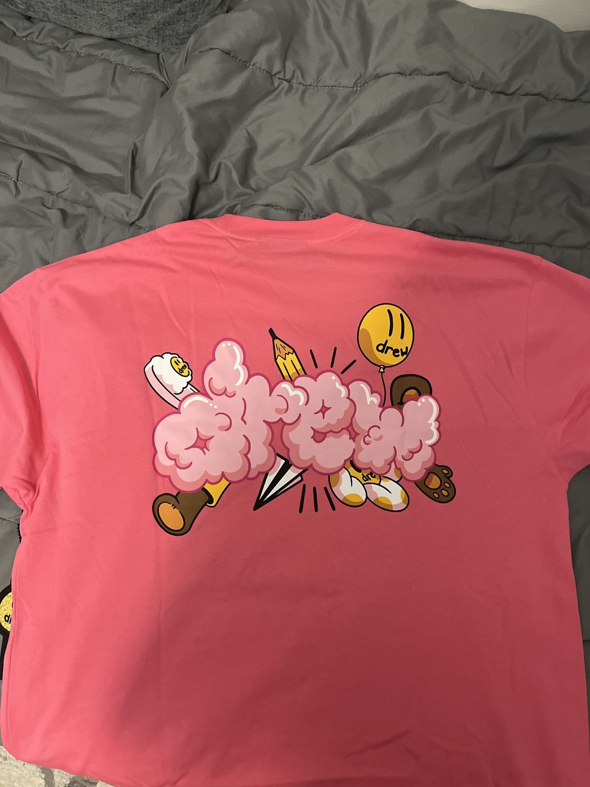 Super Rare Drew House Hot Pink Doodle Joy SS Tee Large