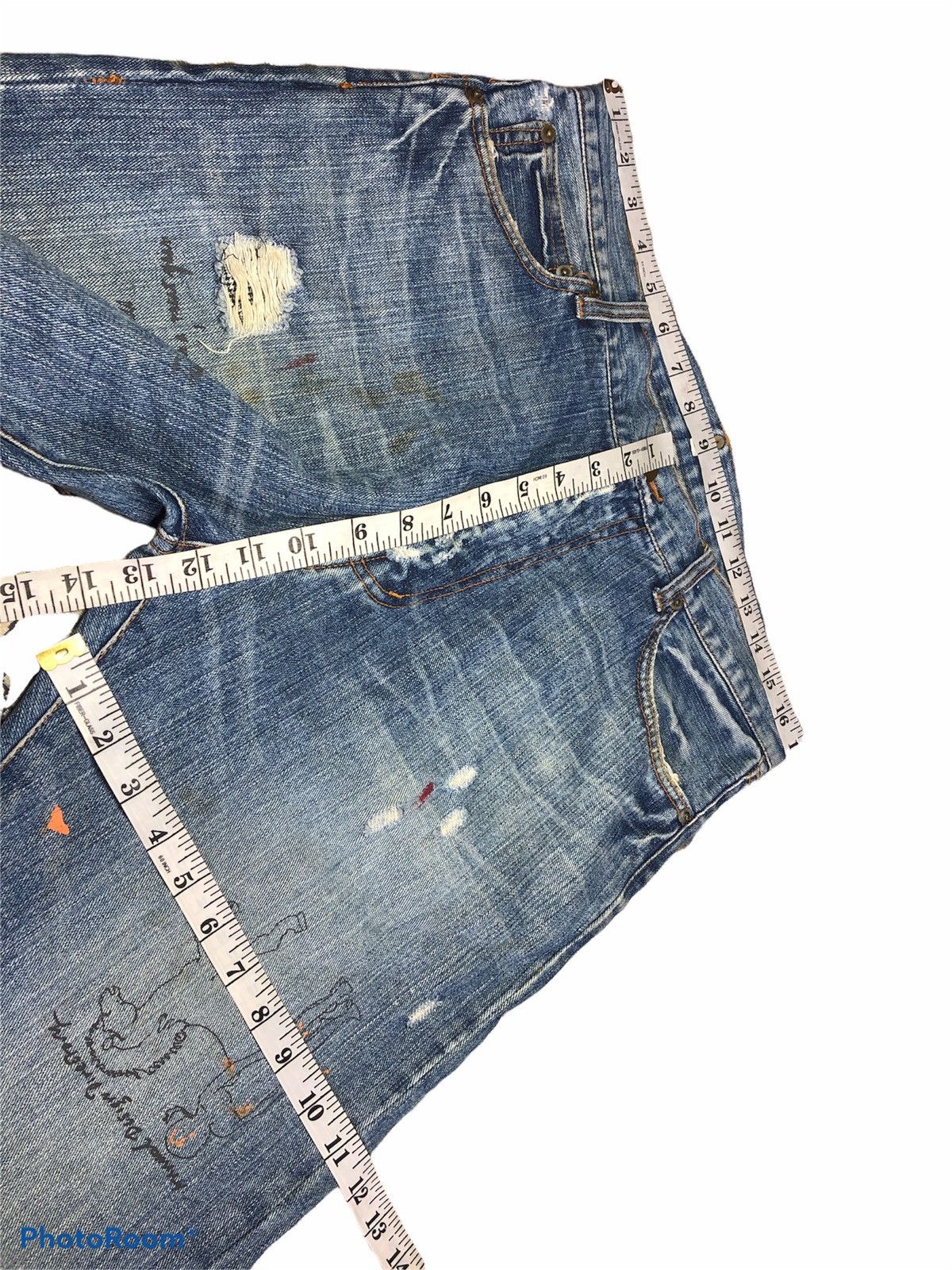 Other EXHIBITIONIST DISTRESSED PAINT SPLATTER DENIM Size US 33 - 8 Thumbnail