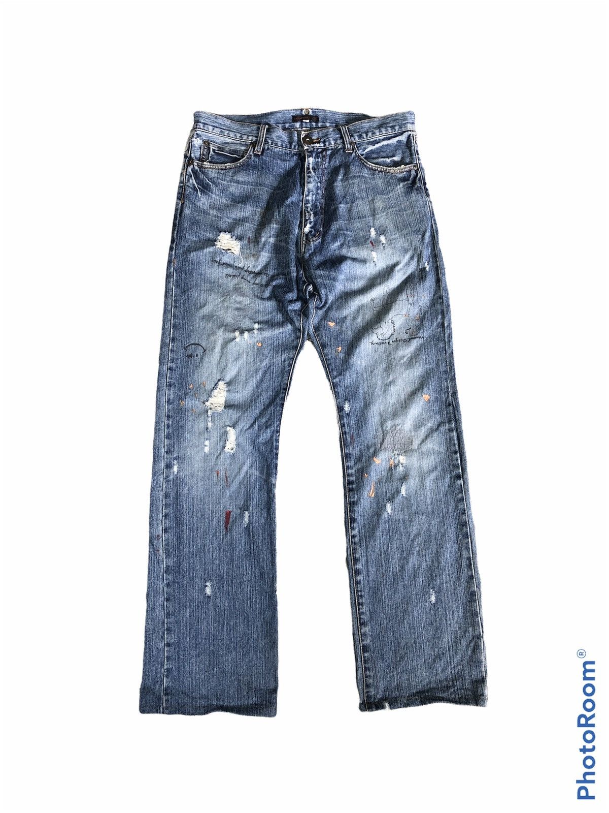 Other EXHIBITIONIST DISTRESSED PAINT SPLATTER DENIM Size US 33 - 1 Thumbnail