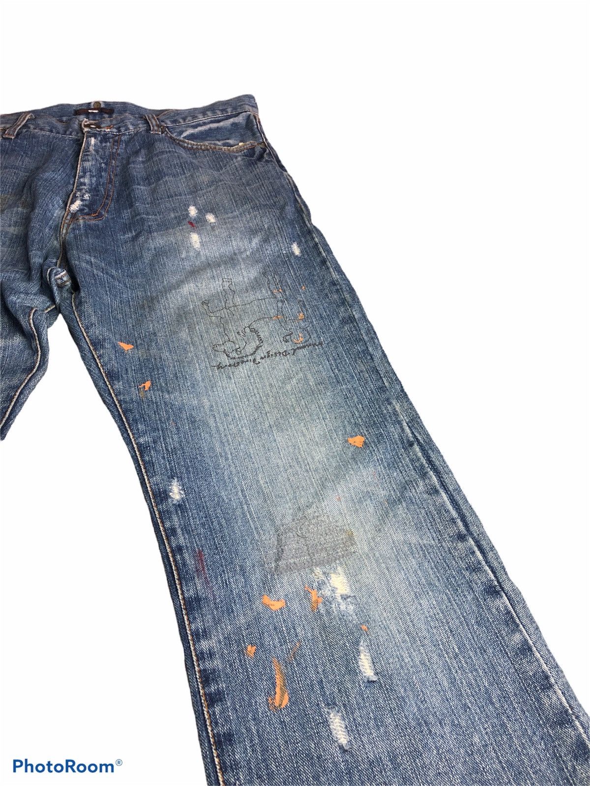 Other EXHIBITIONIST DISTRESSED PAINT SPLATTER DENIM Size US 33 - 7 Thumbnail
