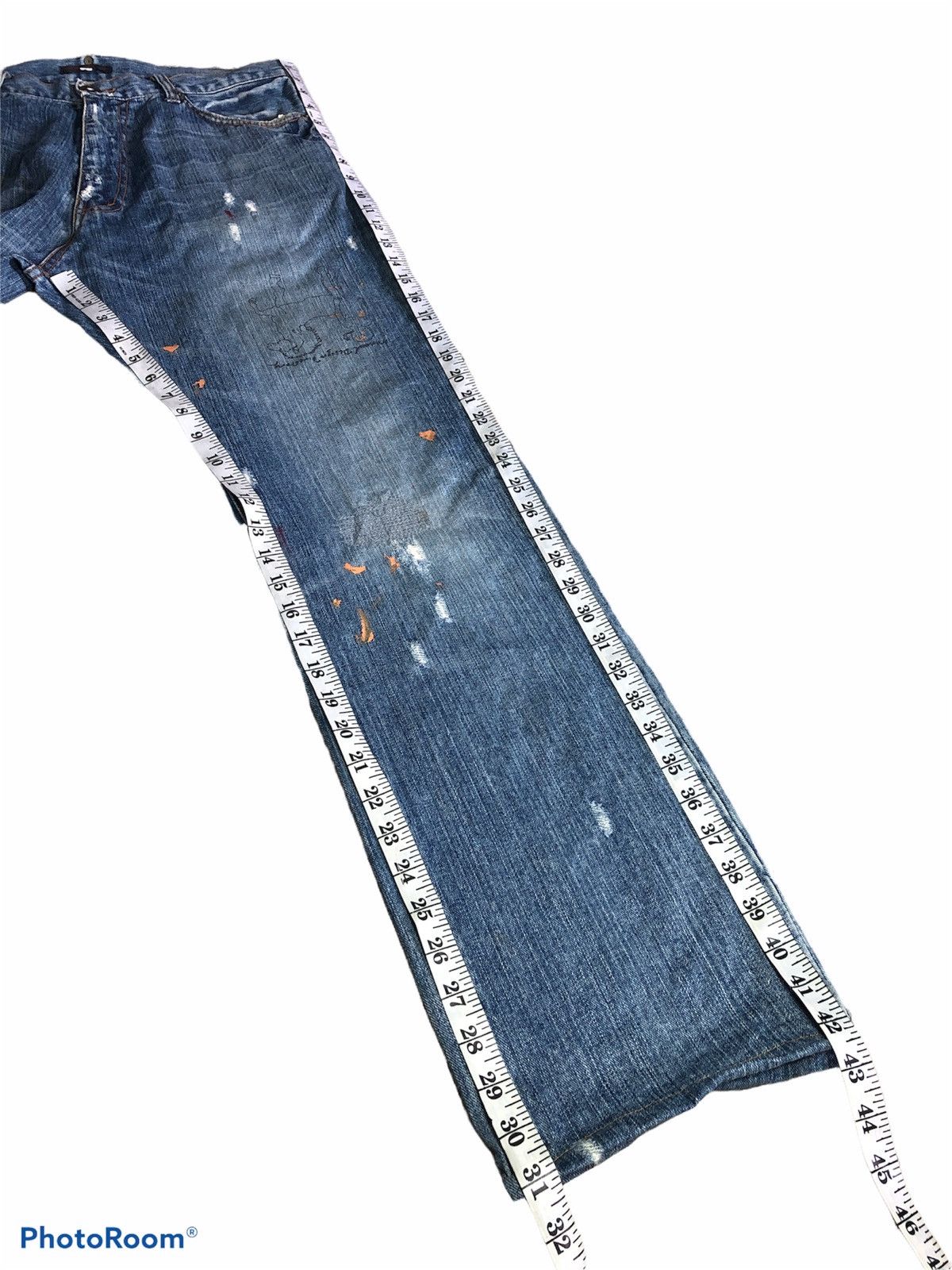 Other EXHIBITIONIST DISTRESSED PAINT SPLATTER DENIM Size US 33 - 10 Thumbnail