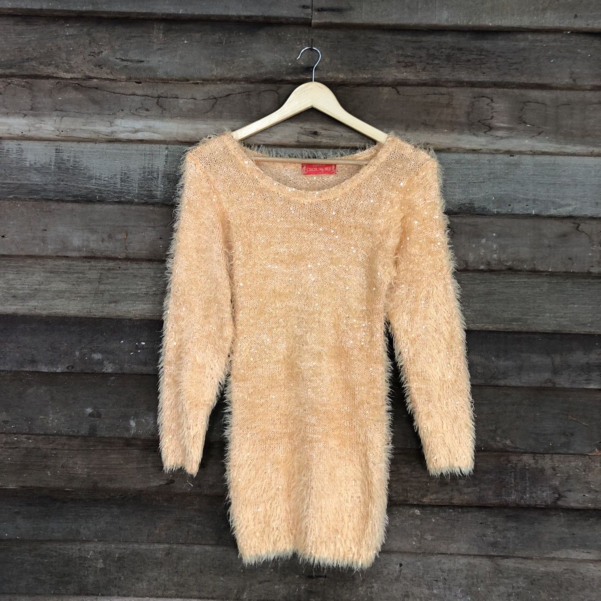 image of Homespun Knitwear Lemited Cecil Mc Bee Orange Mohair Fur Knitwear 0494, Men's (Size Medium)
