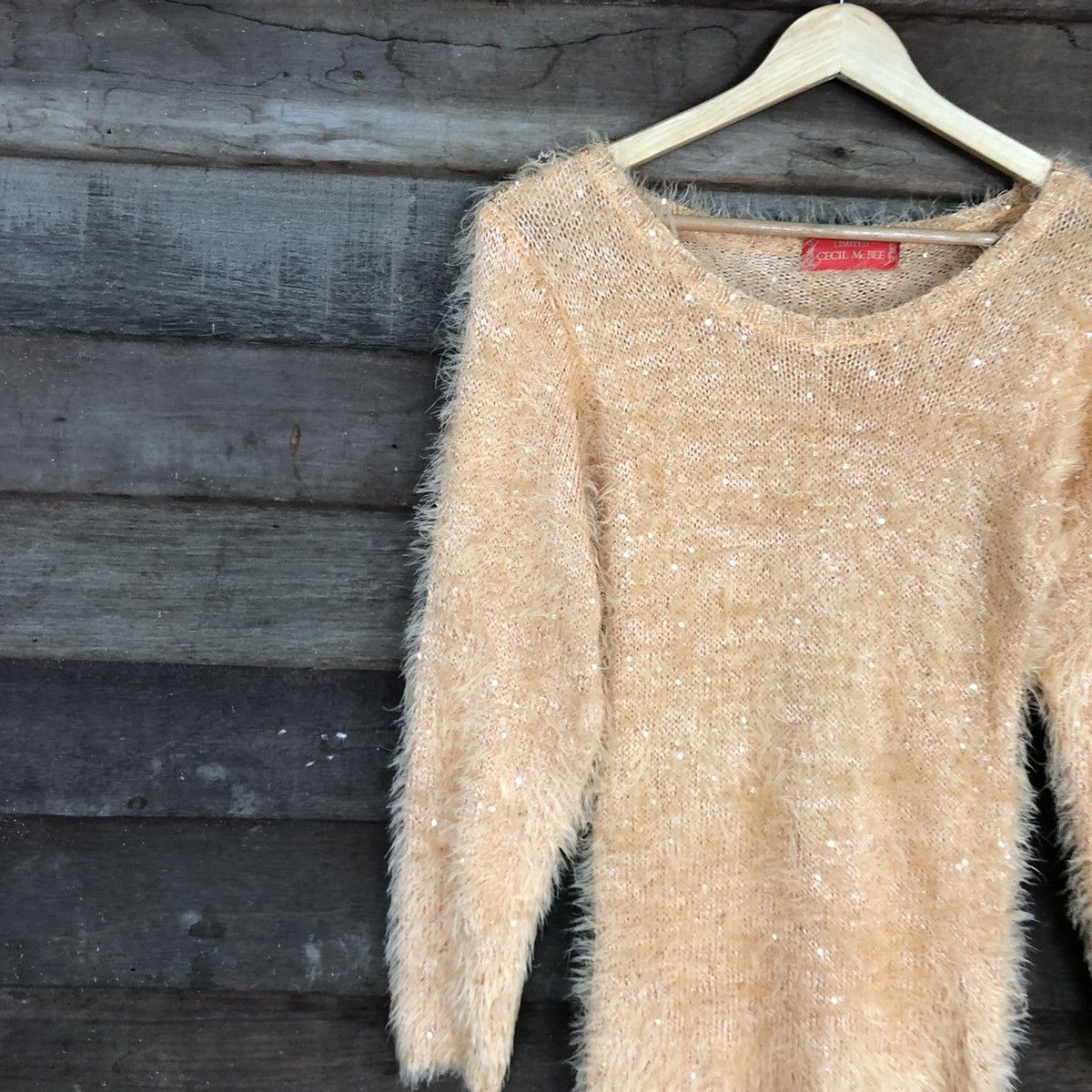 Homespun Knitwear × Japanese Brand LEMITED Cecil Mc Bee Orange Mohair Fur Knitwear #0494 Size US M / EU 48-50 / 2 - 6 Thumbnail