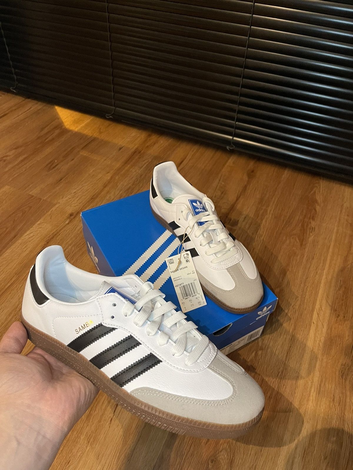adidas gazelle silver green womens Adidas Samba Vegan White Gum - H01877 main image 1