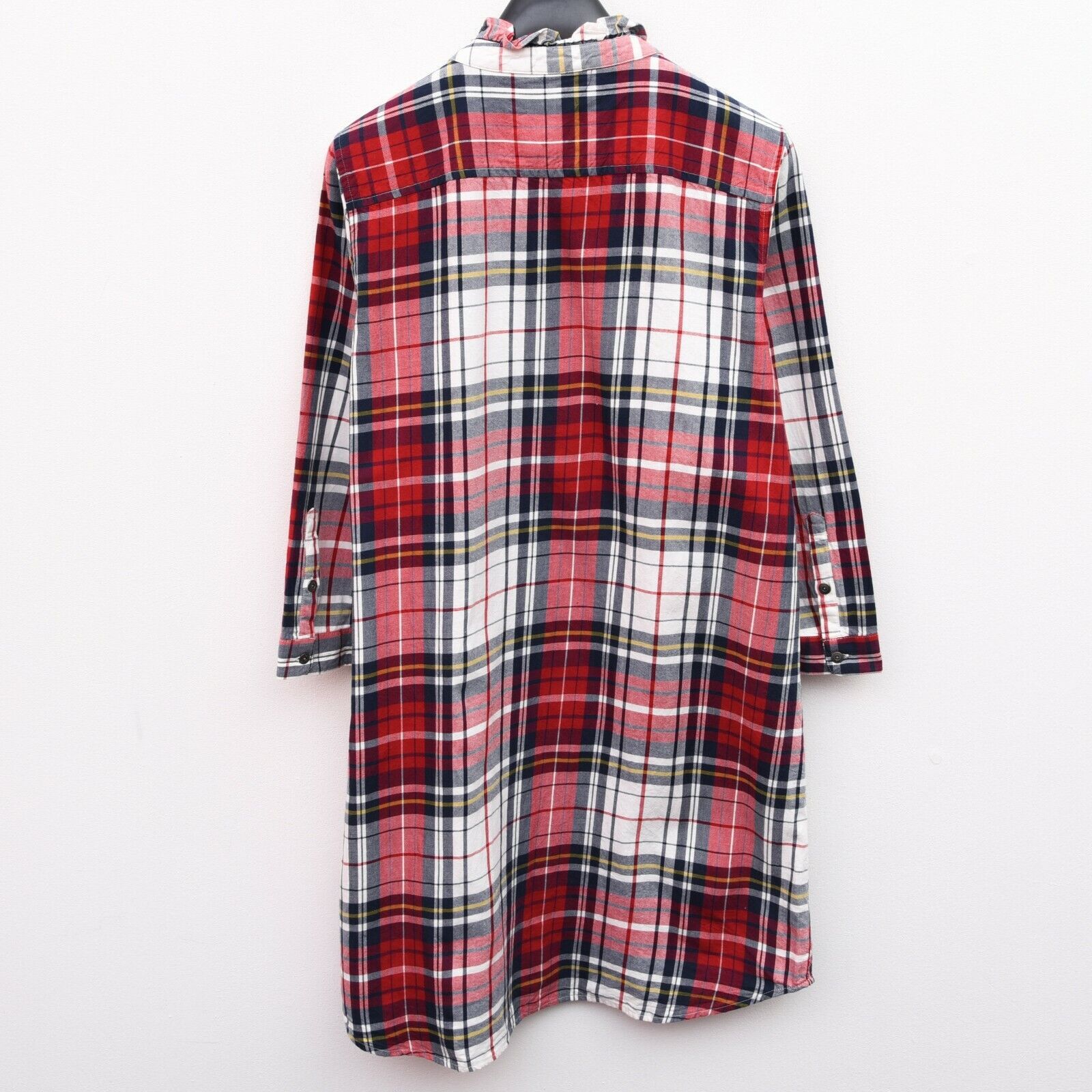 Bogner × Vintage M Plaid Button Up Shirt Dress Checked Tartan Long Sleeve Size M / US 6-8 / IT 42-44 - 2 Thumbnail