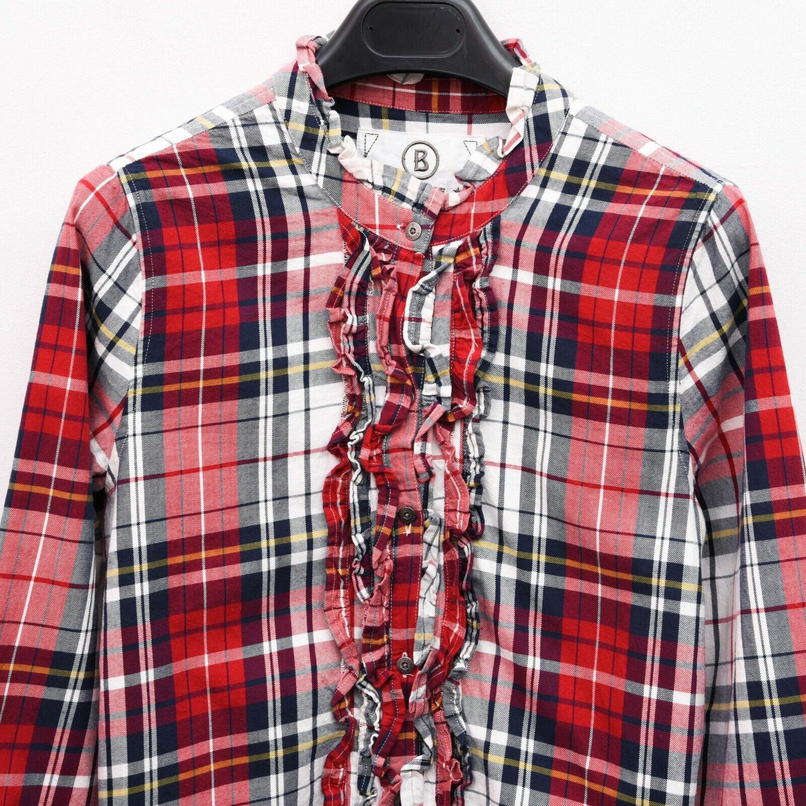 Bogner × Vintage M Plaid Button Up Shirt Dress Checked Tartan Long Sleeve Size M / US 6-8 / IT 42-44 - 3 Thumbnail