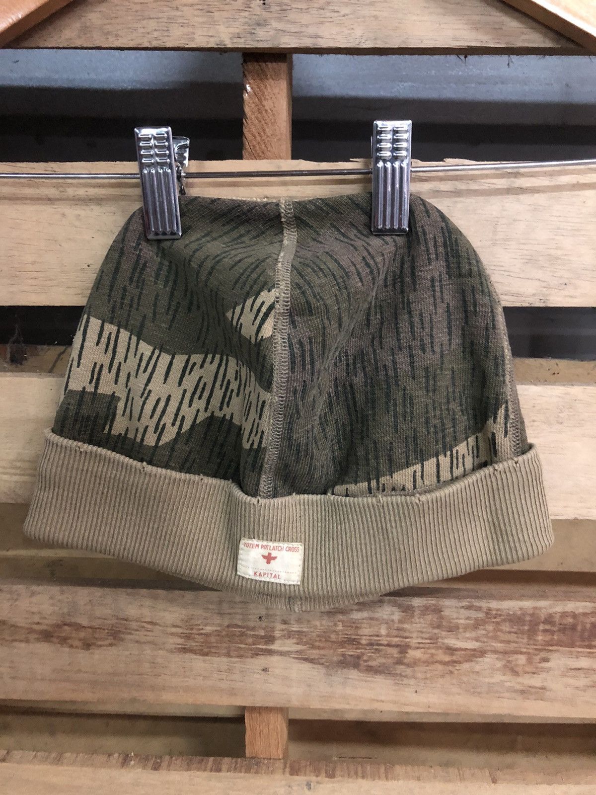 Kapital Vintage Beanie Kapital Totem Potlatch Cross Design Military Size ONE SIZE - 3 Thumbnail