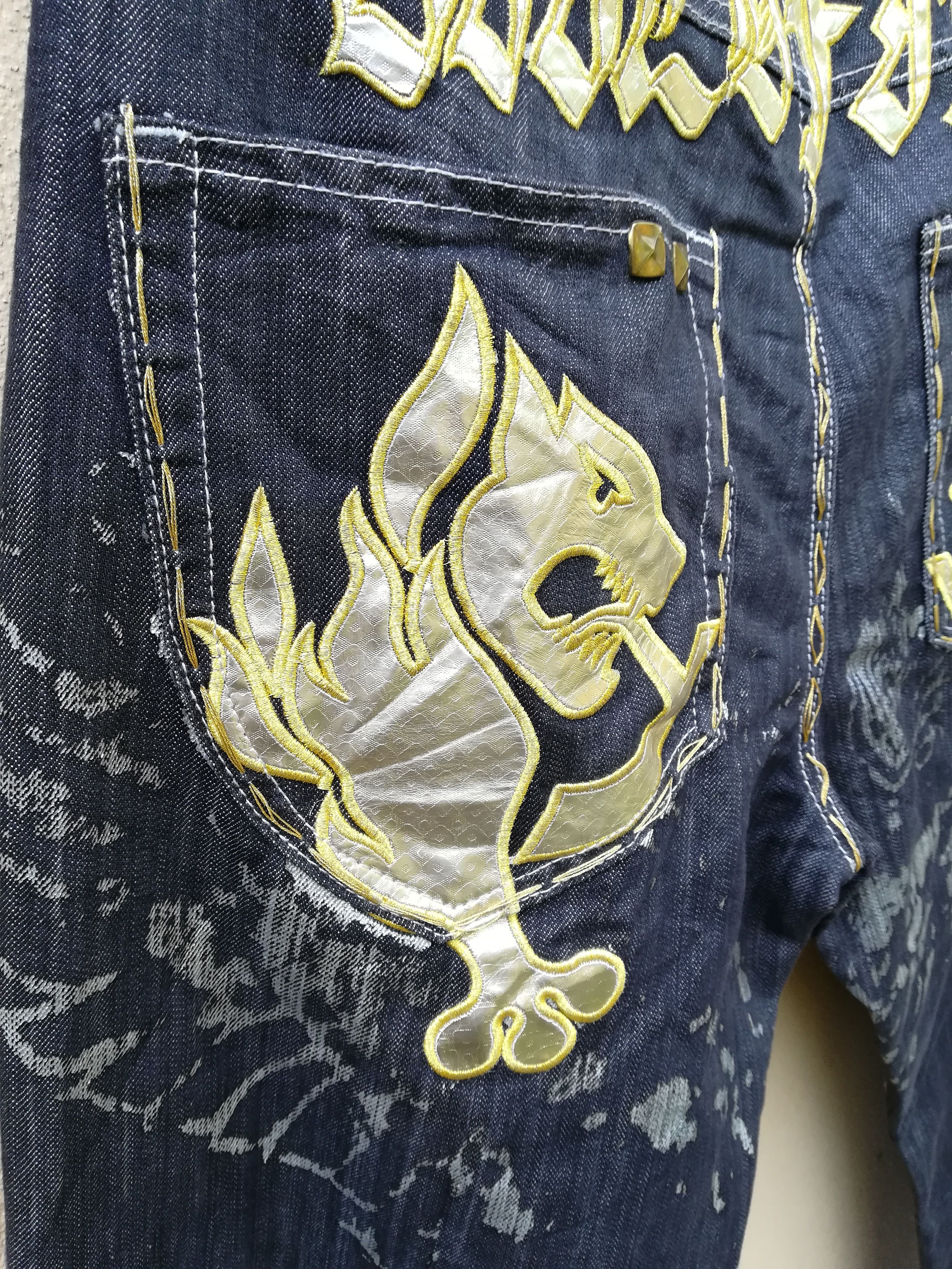 Designer Size 36 Atti Brand Dragon Embroidery Design Jeans Size US 36 / EU 52 - 3 Thumbnail