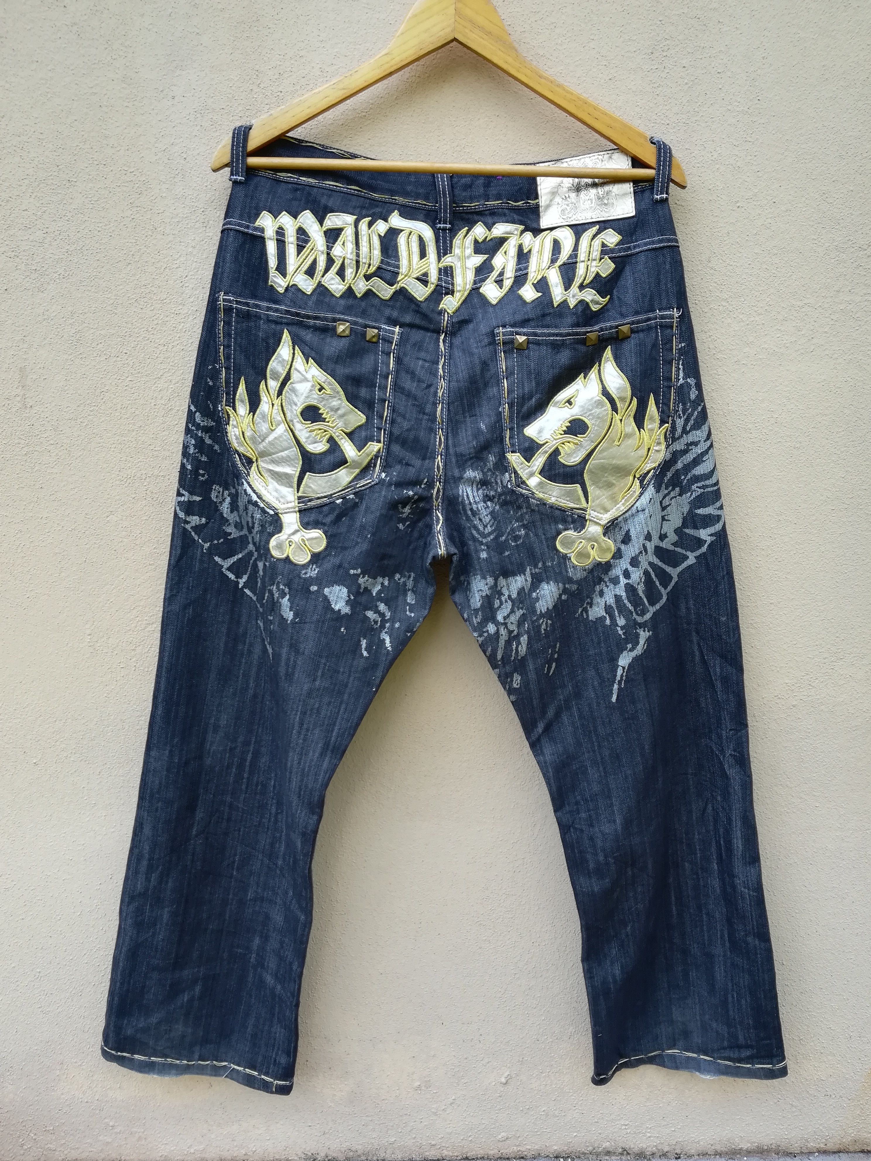 Designer Size 36 Atti Brand Dragon Embroidery Design Jeans Size US 36 / EU 52 - 1 Thumbnail