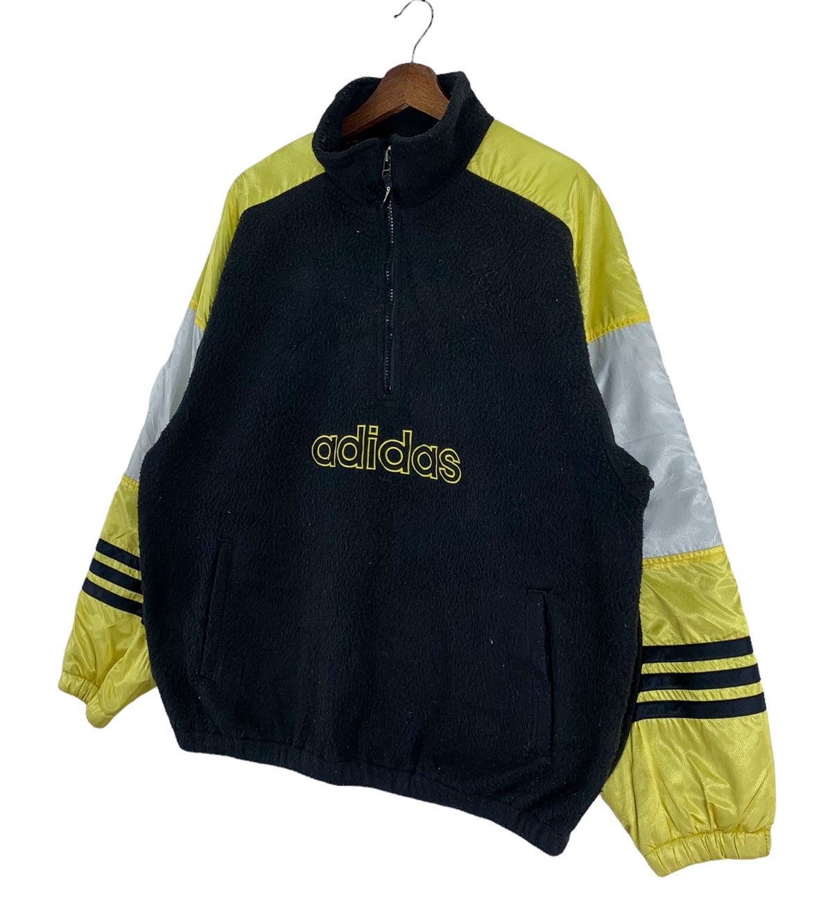 Adidas × Vintage VINTAGE ADIDAS FLEECE NYLON SWEATER Size US M / EU 48-50 / 2 - 2 Thumbnail