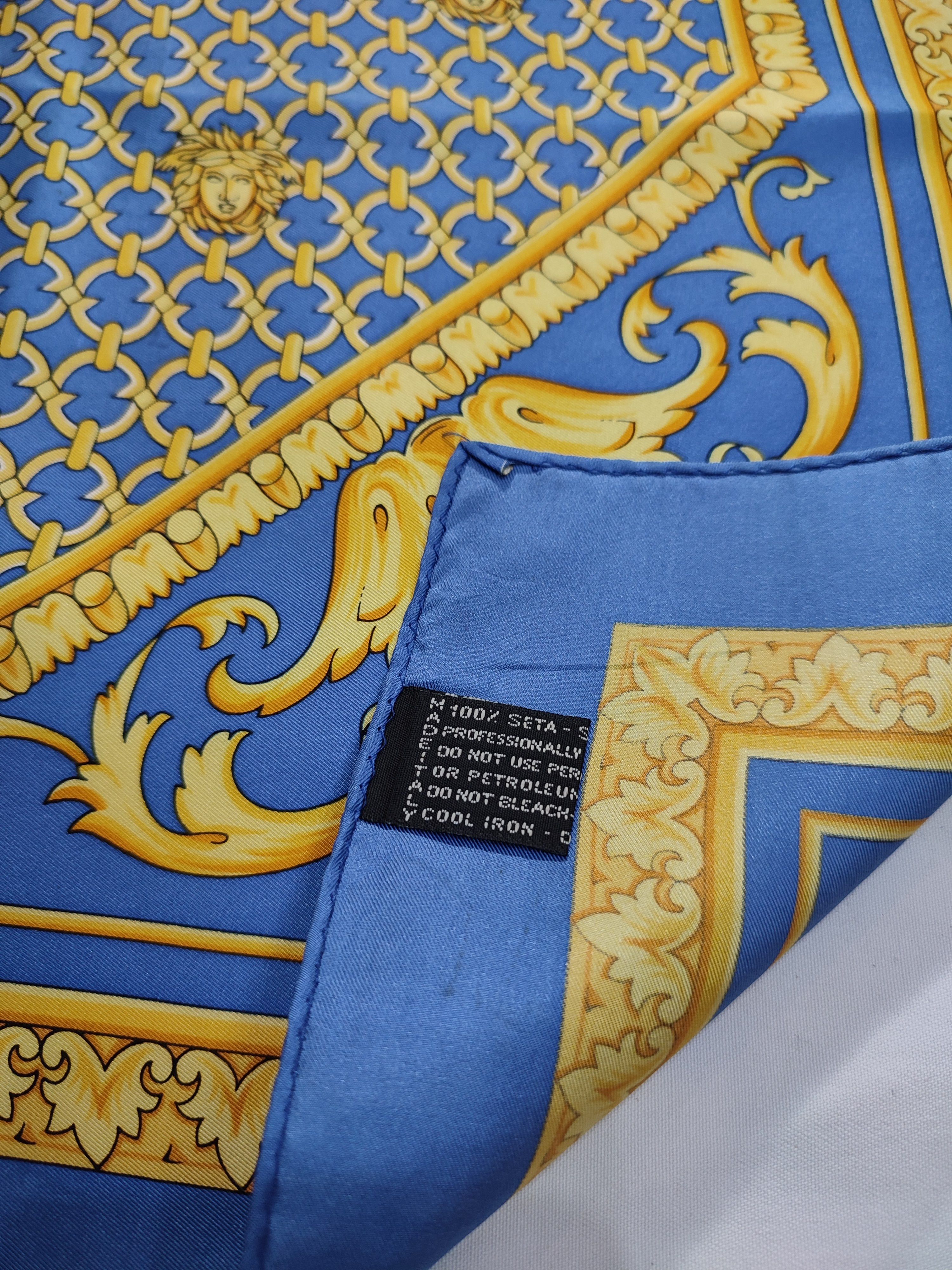 Versace × Vintage Vintage Atelier Versace Monogram Medusa Silk Scarf Size ONE SIZE - 4 Thumbnail