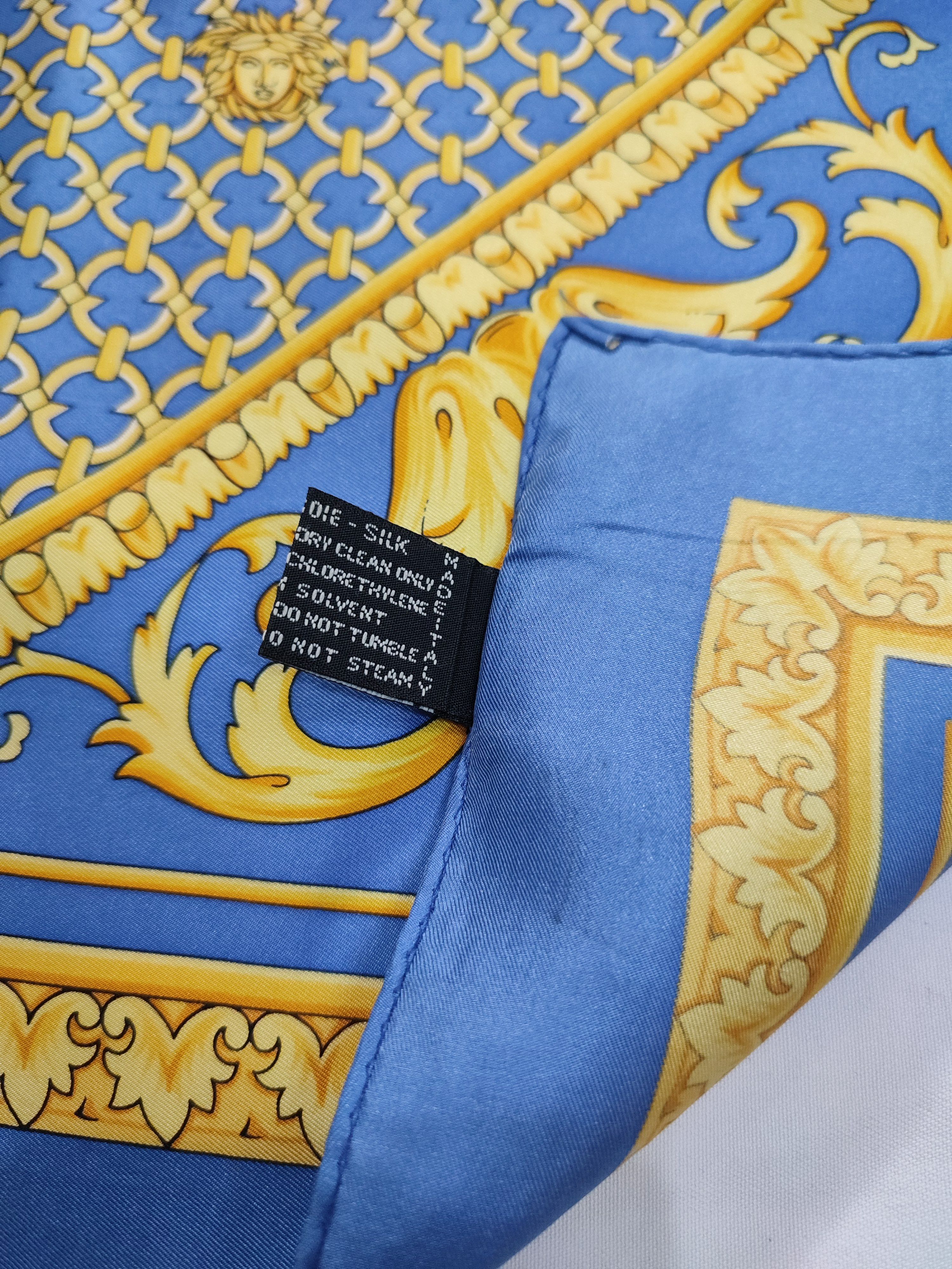 Versace × Vintage Vintage Atelier Versace Monogram Medusa Silk Scarf Size ONE SIZE - 5 Thumbnail
