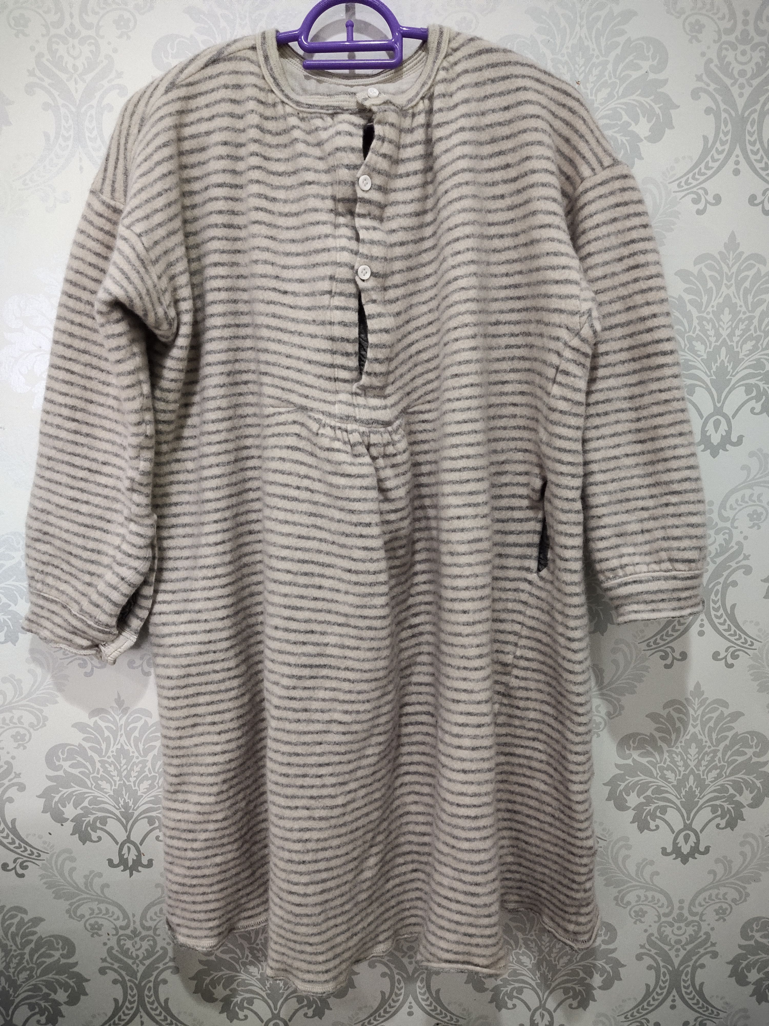 Kapital Rare!! Kapital Stripe Oversize Wool Gypsy Blouse Size S / US 4 / IT 40 - 1 Thumbnail