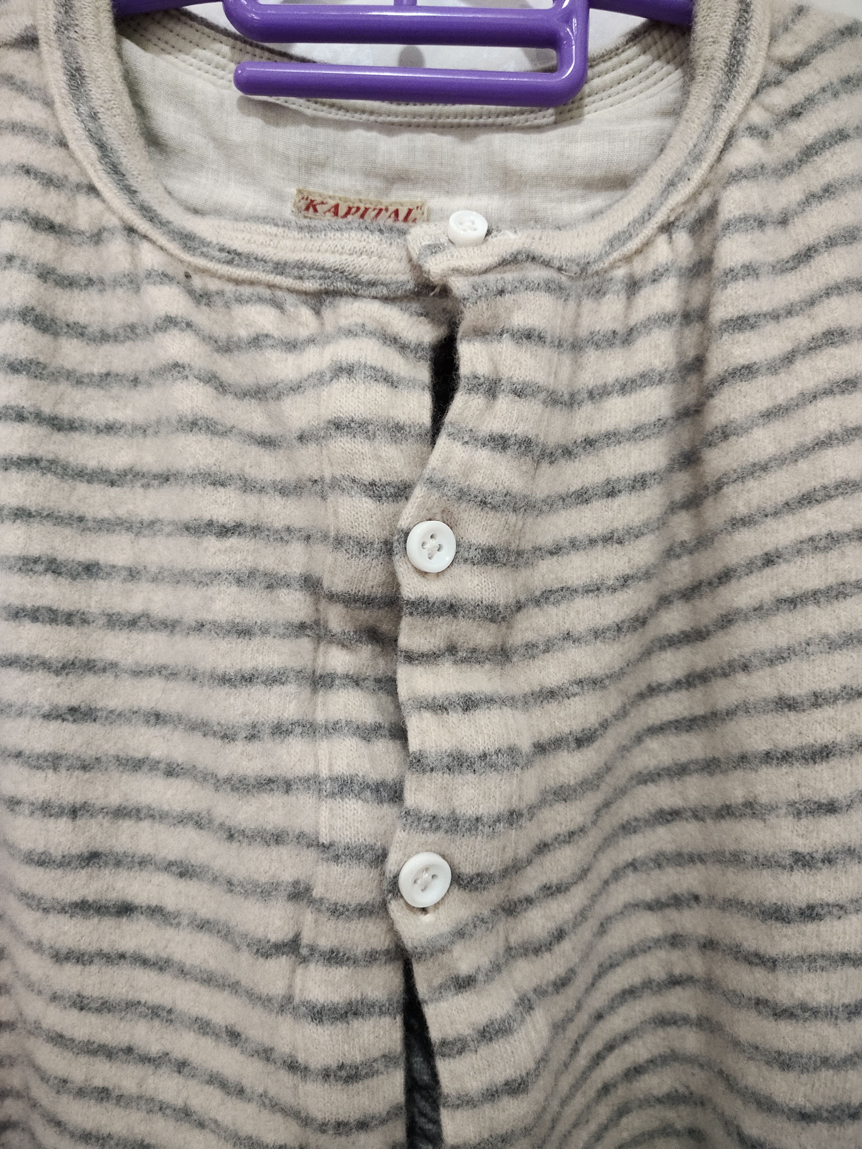 Kapital Rare!! Kapital Stripe Oversize Wool Gypsy Blouse Size S / US 4 / IT 40 - 3 Thumbnail