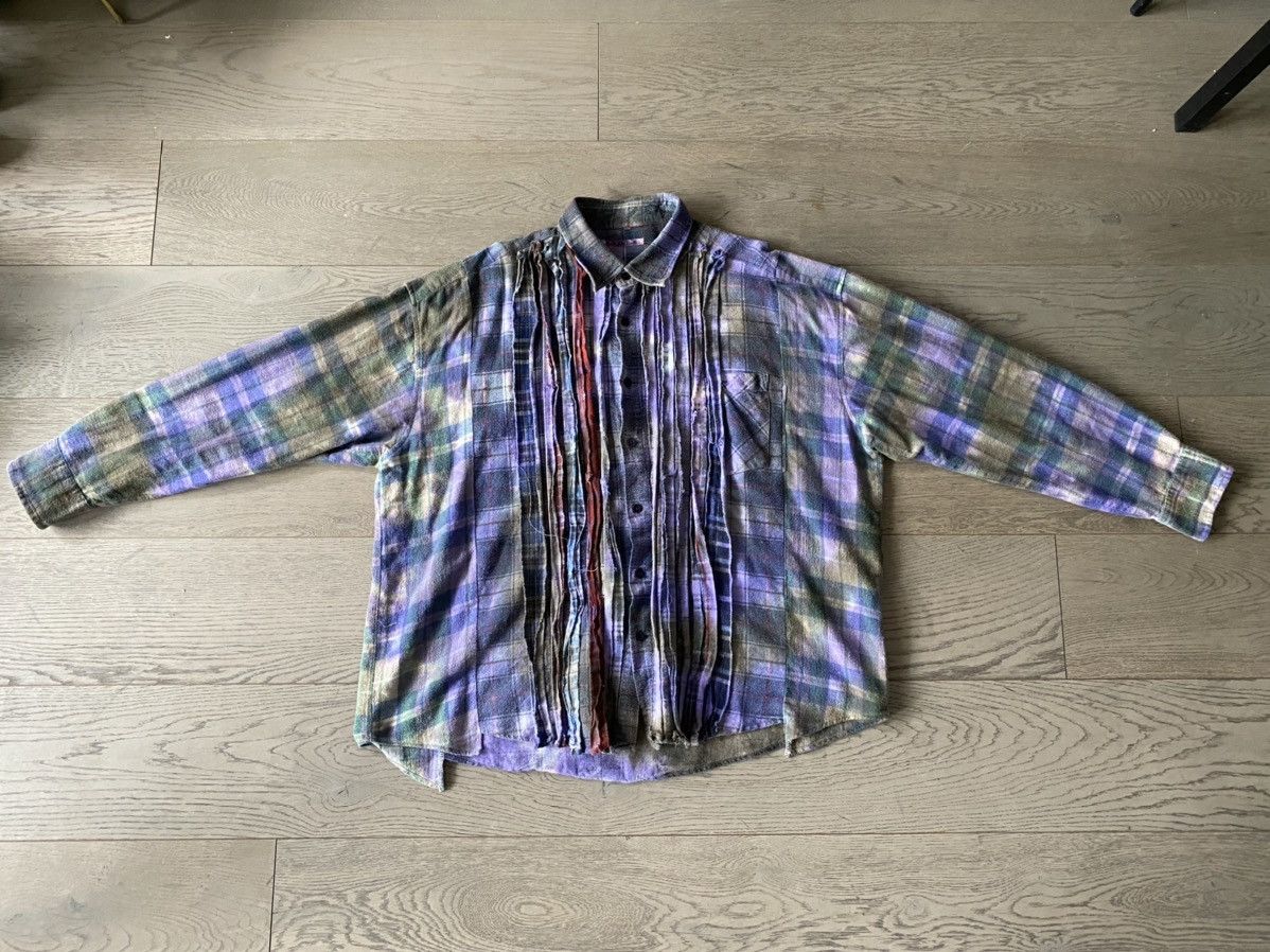 Pre-owned Needles Rebuild By  Ribbon Wide Tie Dye Flannel