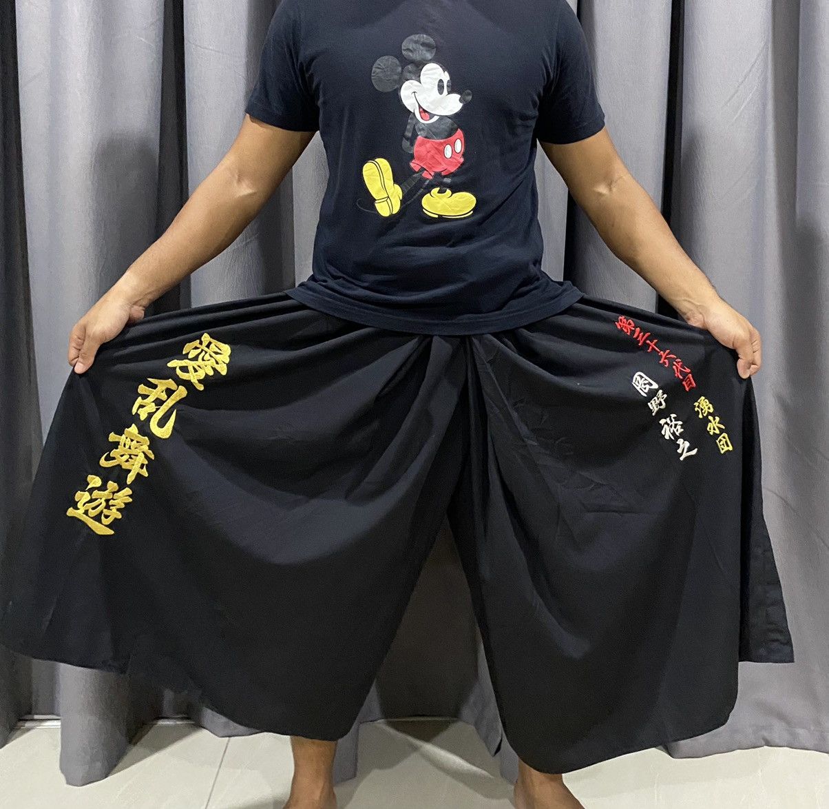 Japanese Brand Vintage Japanese Traditional Hakama embroidery Wide Pants Size US 32 / EU 48 - 10 Thumbnail