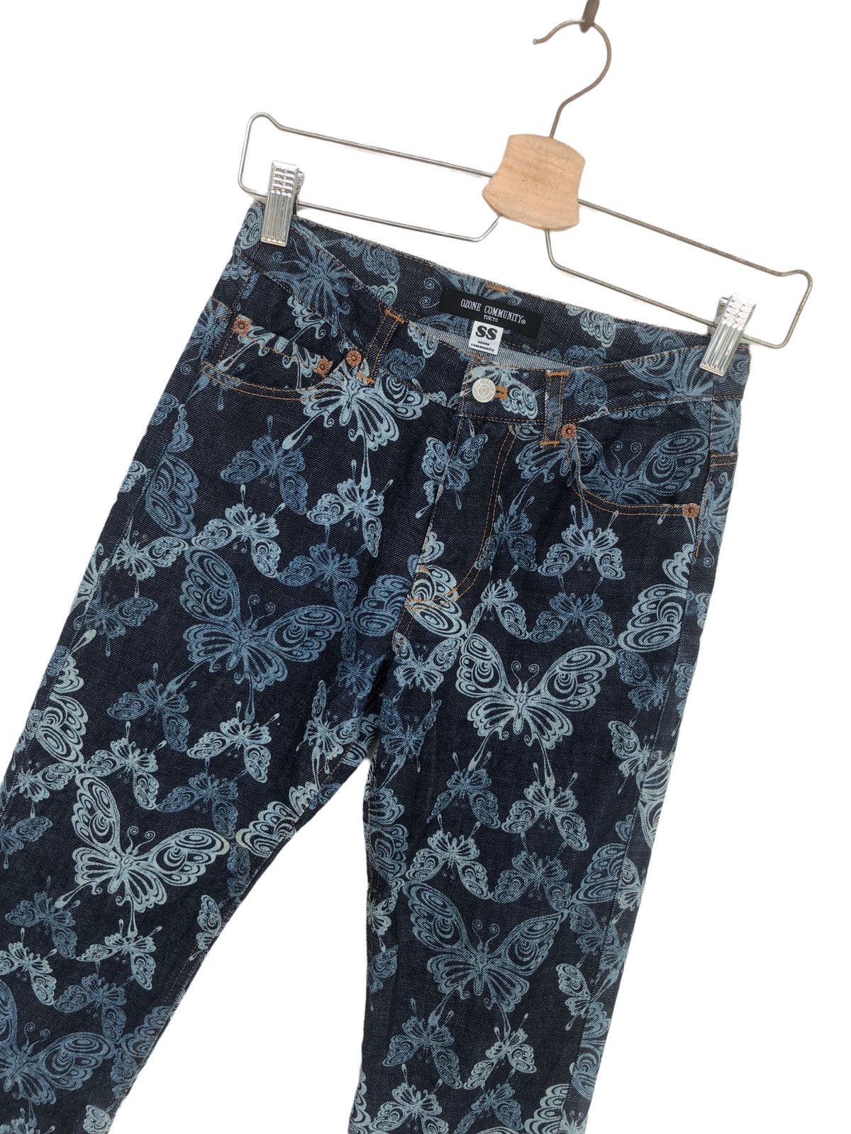 Hysteric Glamour RARE🔥80s Ozone Rock HG 🦋 Jacquard Print Flare Denim Size 26" / US 2 / IT 38 - 4 Thumbnail