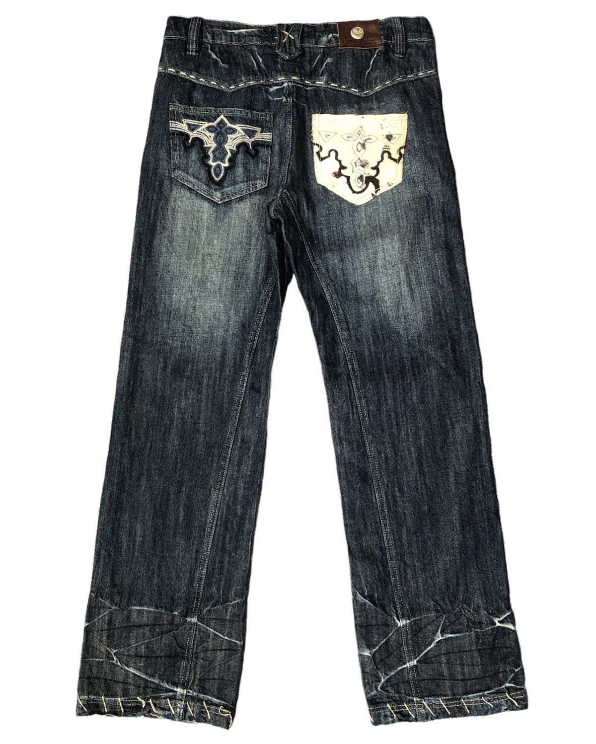 Last Drop‼️‼️Vintage Antik Denim Jeans Cowhide pocket