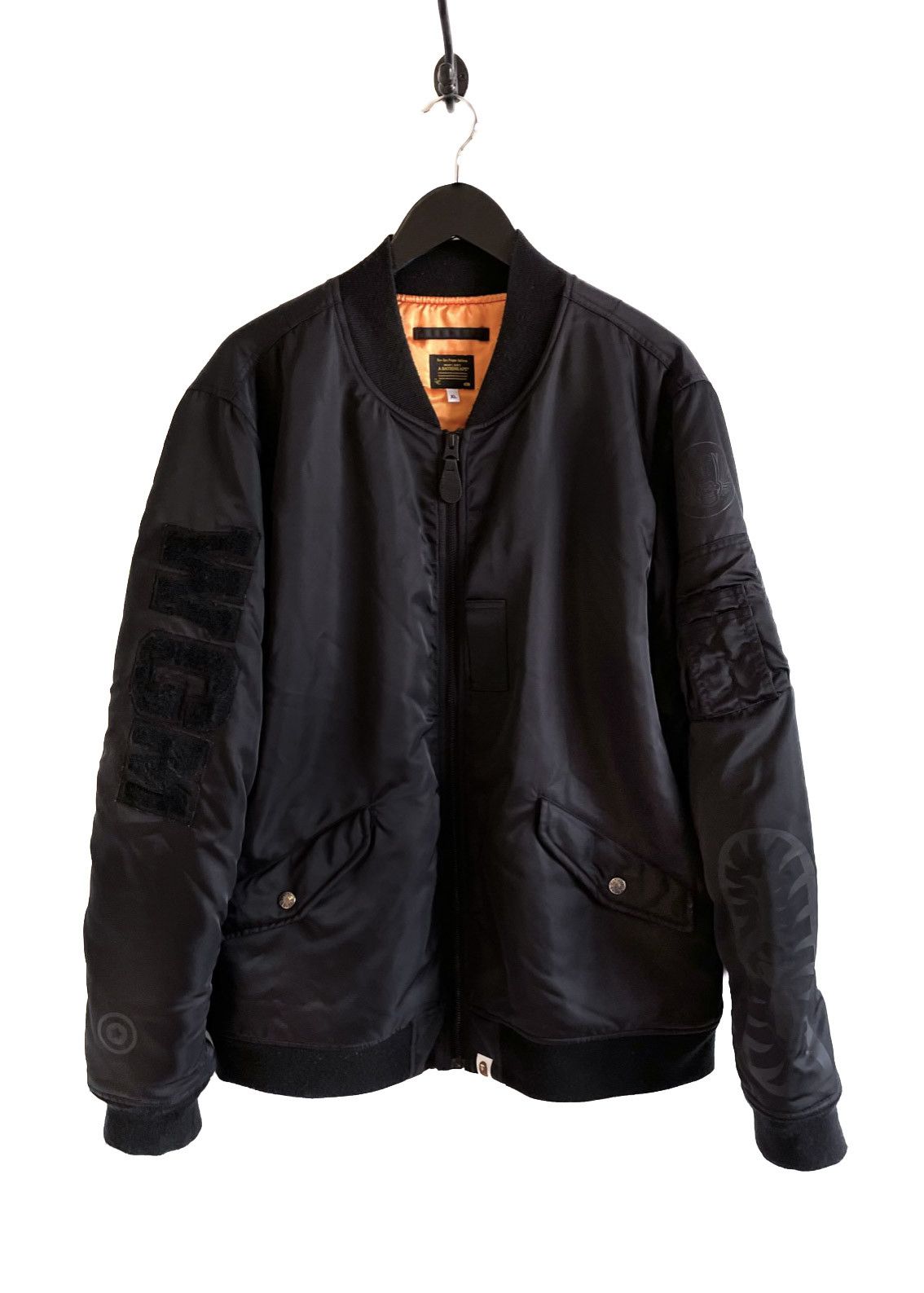 Bape Bape MA-1 Black on Black Bomber Jacket Size US XL / EU 56 / 4 - 1 Thumbnail