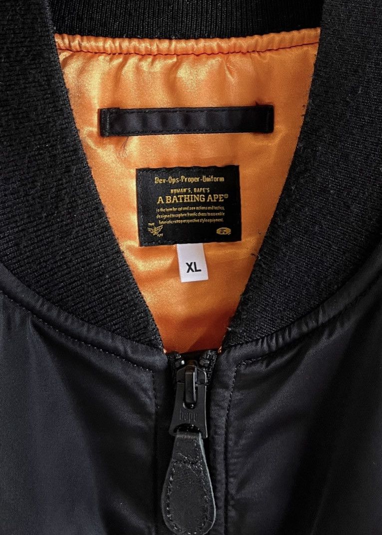Bape Bape MA-1 Black on Black Bomber Jacket Size US XL / EU 56 / 4 - 2 Thumbnail