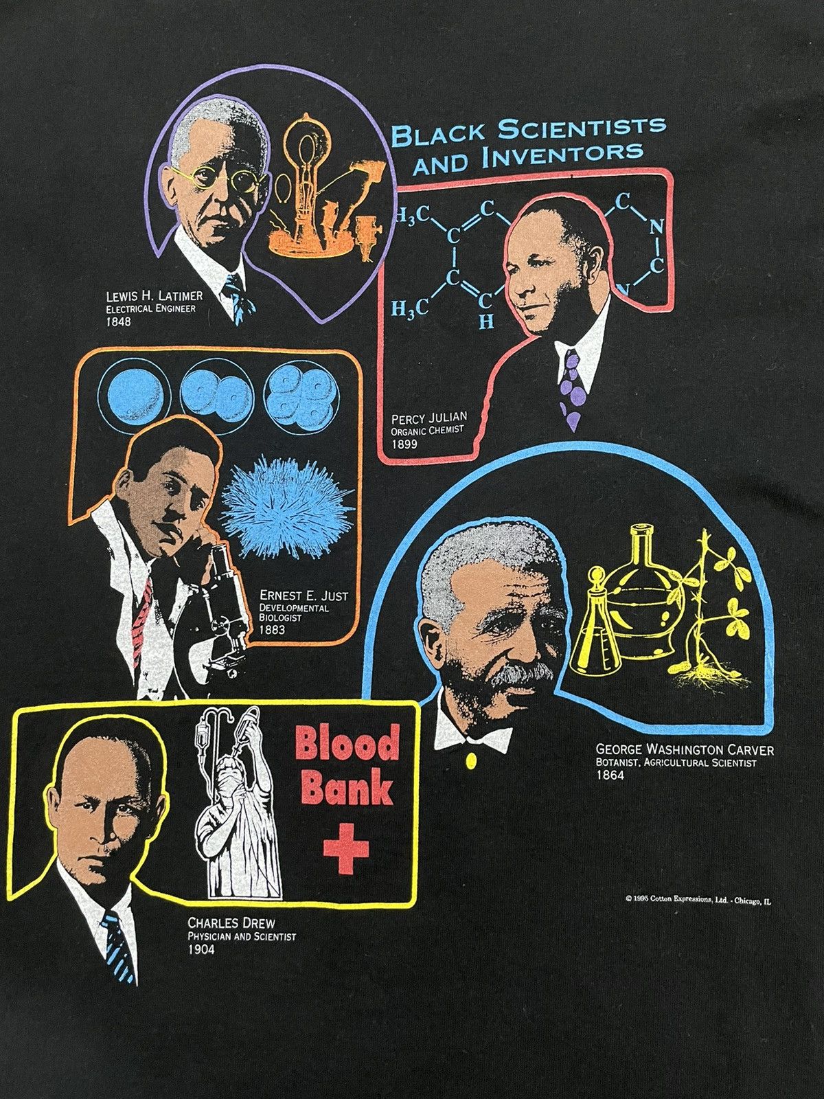 Rap Tees × Vintage Rare Vintage 1995 Black Scientists And Inventors Tee Size US L / EU 52-54 / 3 - 4 Thumbnail
