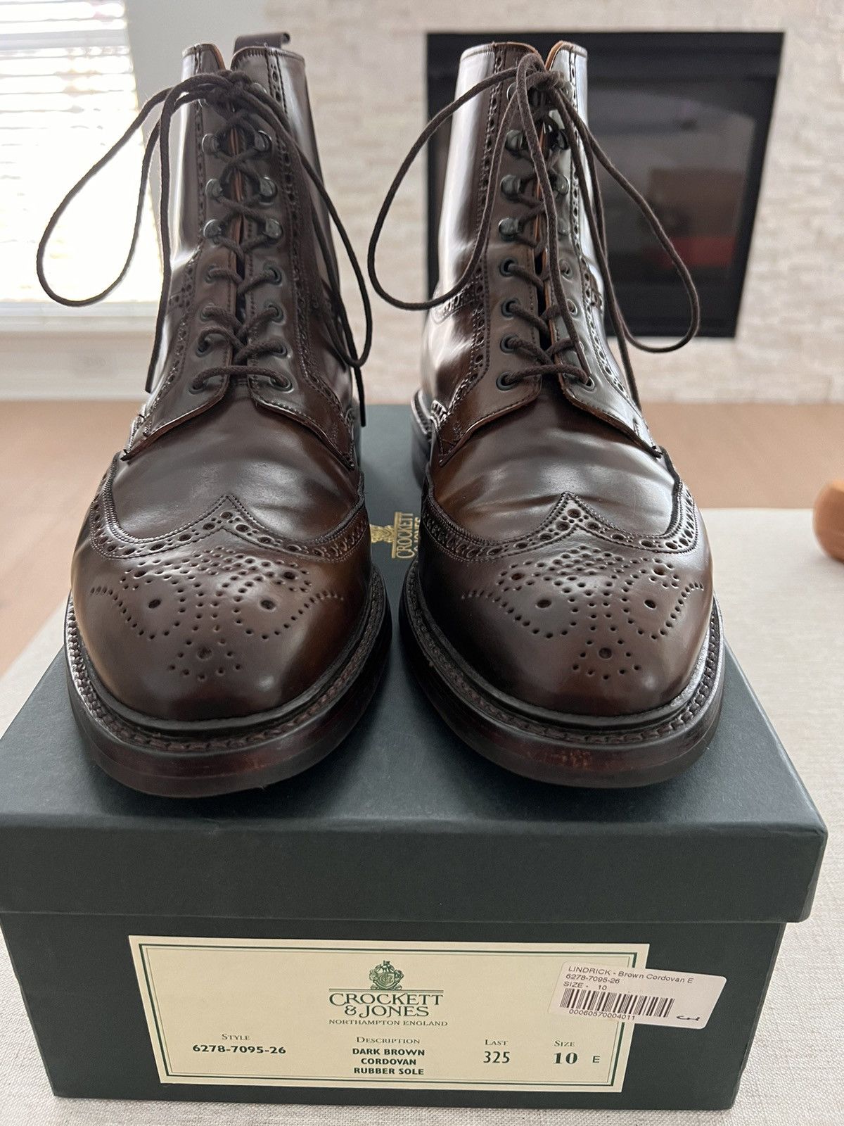 Crockett & Jones Lindrick Dark Brown Cordovan Rubber Sole UK10 Grailed