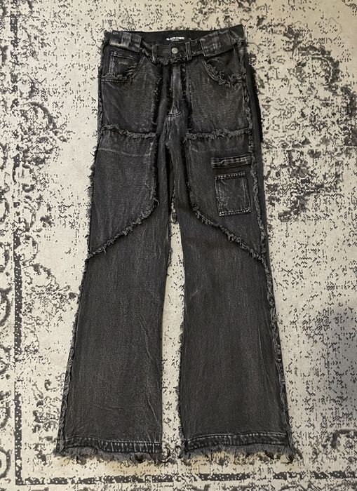 Archival Clothing No Faith Studios Black Flared Denim Size S | Grailed