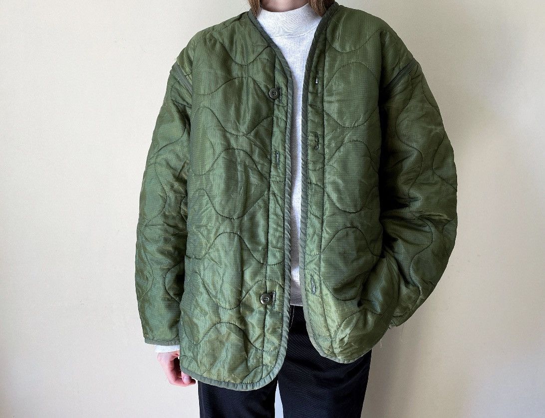 Vintage 70's Olive Green Faded Military Liner Jacket