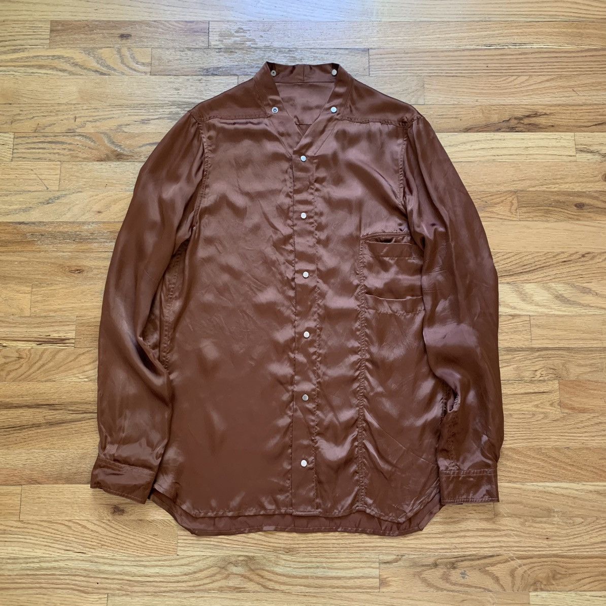 Rick Owens FW2019 ‘Larry’ Cupro Shirt Size US M / EU 48-50 / 2 - 1 Thumbnail