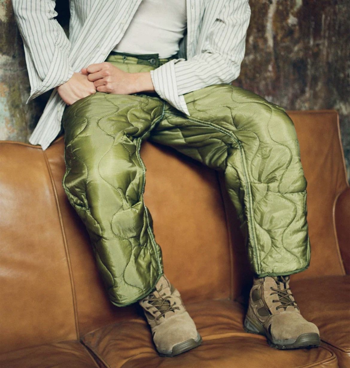 Vintage 80s Olive Green Pant Liner