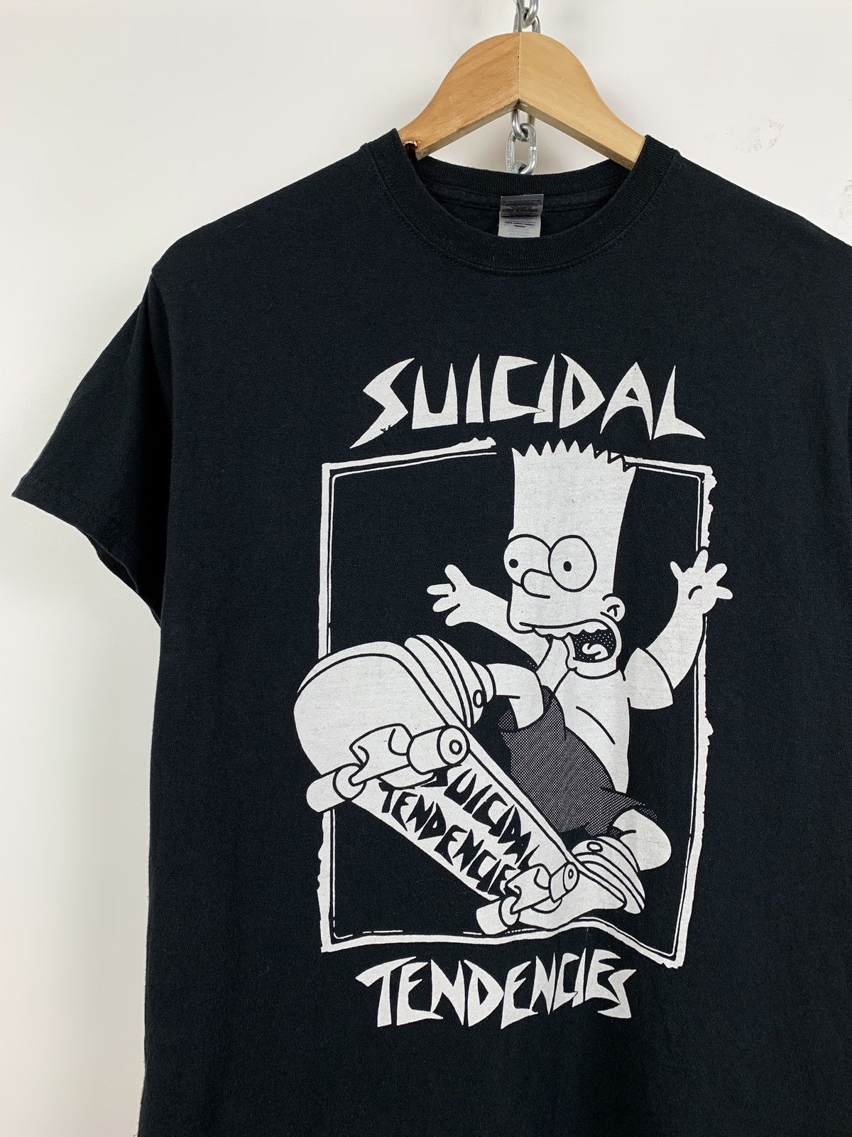 Band Tees Vintage Suicidal Tendencies Bart Simpsons Skate Black Tee Size US S / EU 44-46 / 1 - 2 Thumbnail
