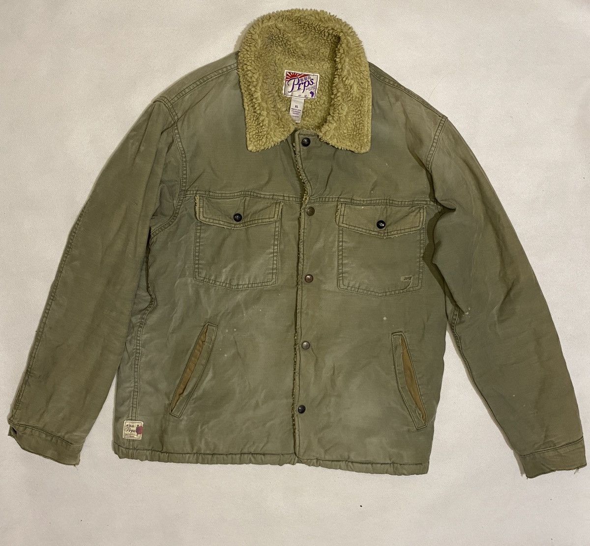 Japanese Brand × Prps Prps denim sherpa jacket | Grailed