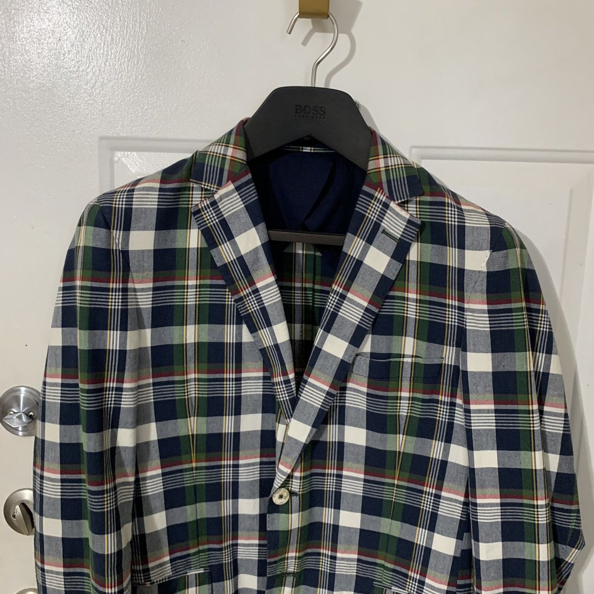 Brooks Brothers Red Fleece Plaid 2 Btn Dbl vent Blazer(Sample Item) Size 40R - 3 Thumbnail