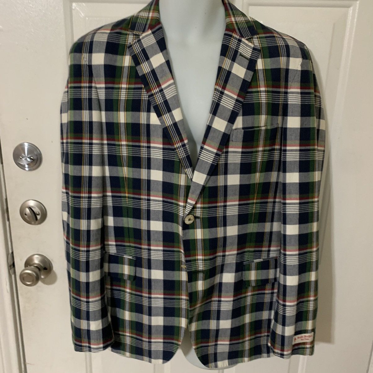 Brooks Brothers Red Fleece Plaid 2 Btn Dbl vent Blazer(Sample Item) Size 40R - 1 Thumbnail