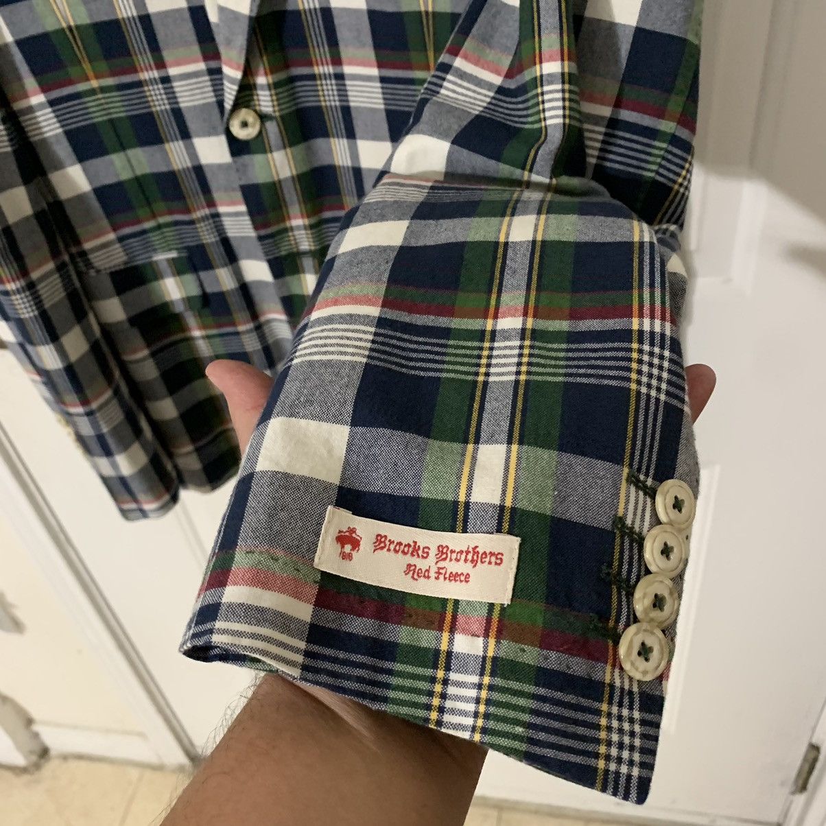 Brooks Brothers Red Fleece Plaid 2 Btn Dbl vent Blazer(Sample Item) Size 40R - 7 Thumbnail