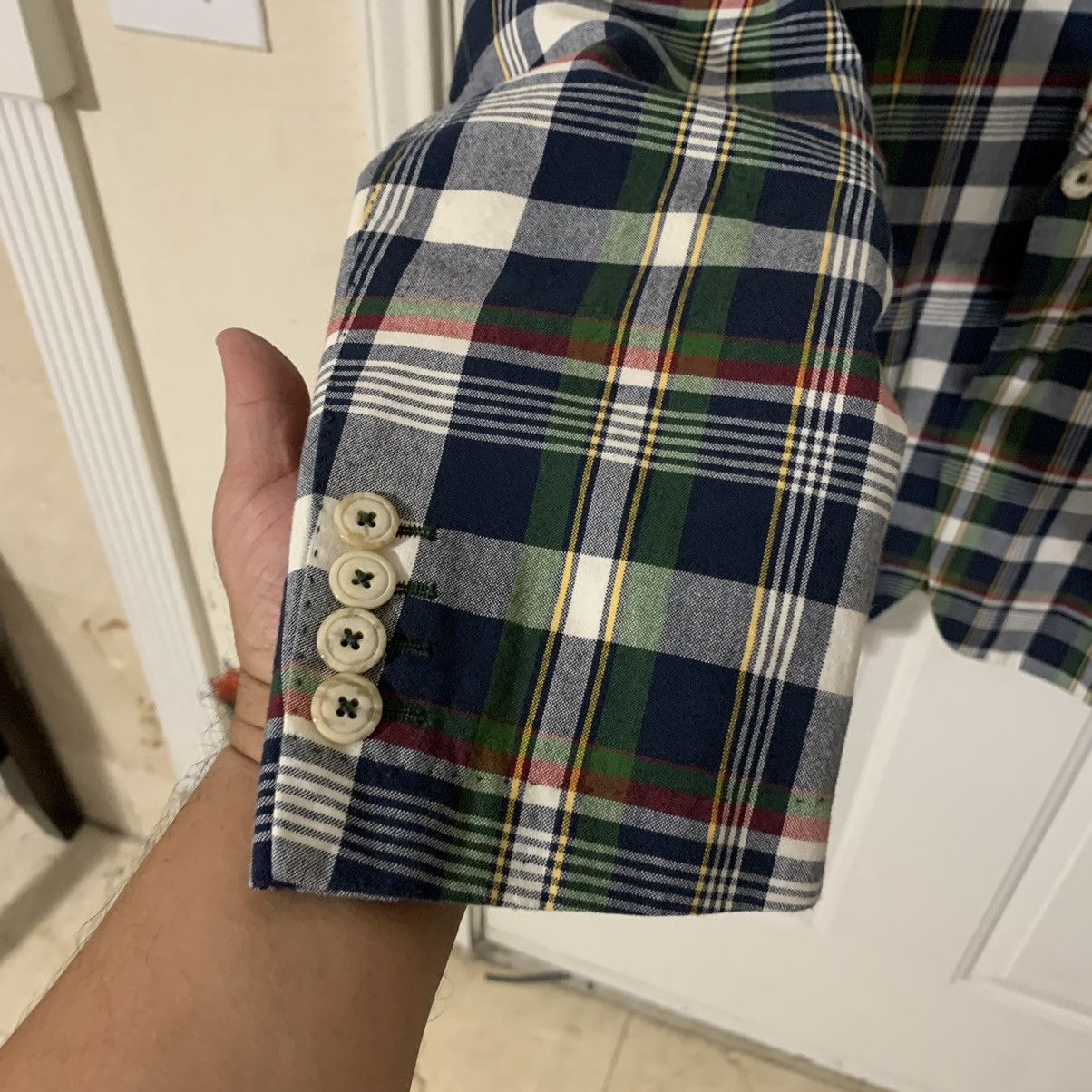 Brooks Brothers Red Fleece Plaid 2 Btn Dbl vent Blazer(Sample Item) Size 40R - 6 Thumbnail