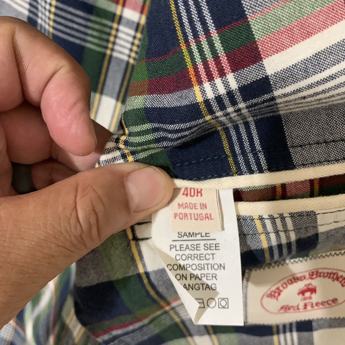 Brooks Brothers Red Fleece Plaid 2 Btn Dbl vent Blazer(Sample Item) Size 40R - 8 Thumbnail