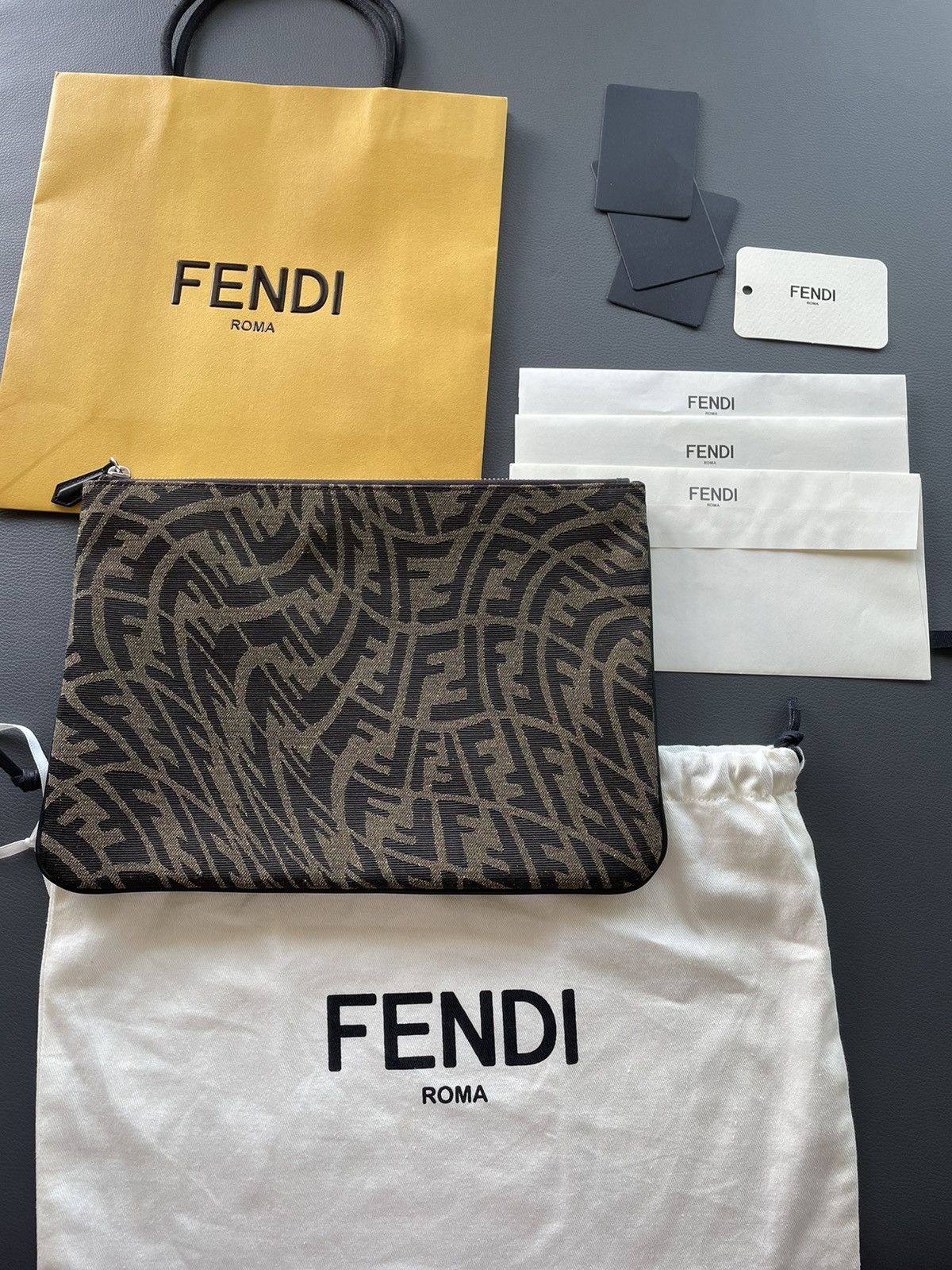 Fendi Limited Edition Brand New Super Runway FF Logo Pouch Bag Size ONE SIZE - 13 Thumbnail