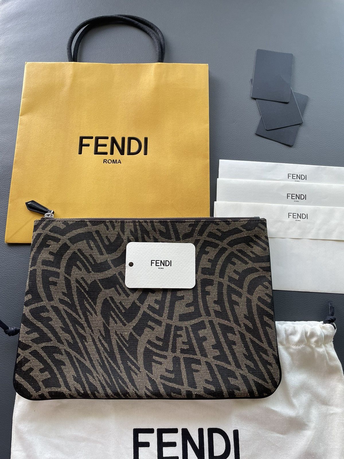 Fendi Limited Edition Brand New Super Runway FF Logo Pouch Bag Size ONE SIZE - 14 Thumbnail