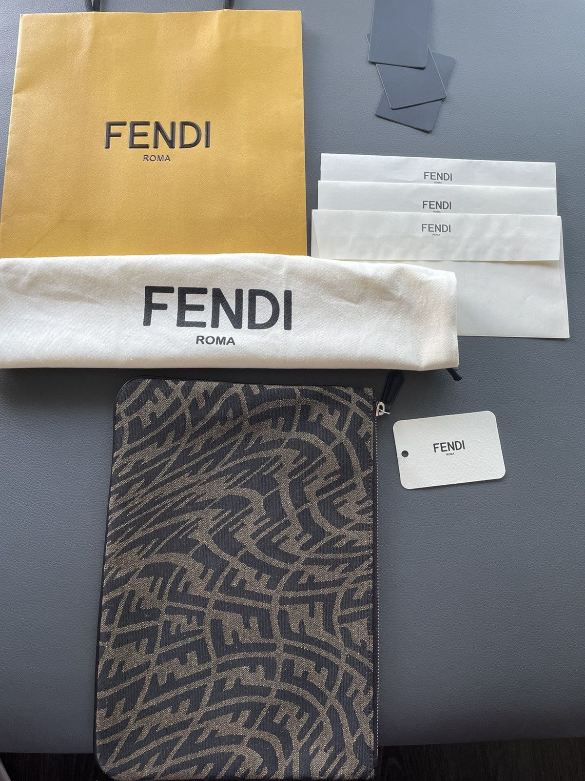 Fendi Limited Edition Brand New Super Runway FF Logo Pouch Bag Size ONE SIZE - 17 Thumbnail