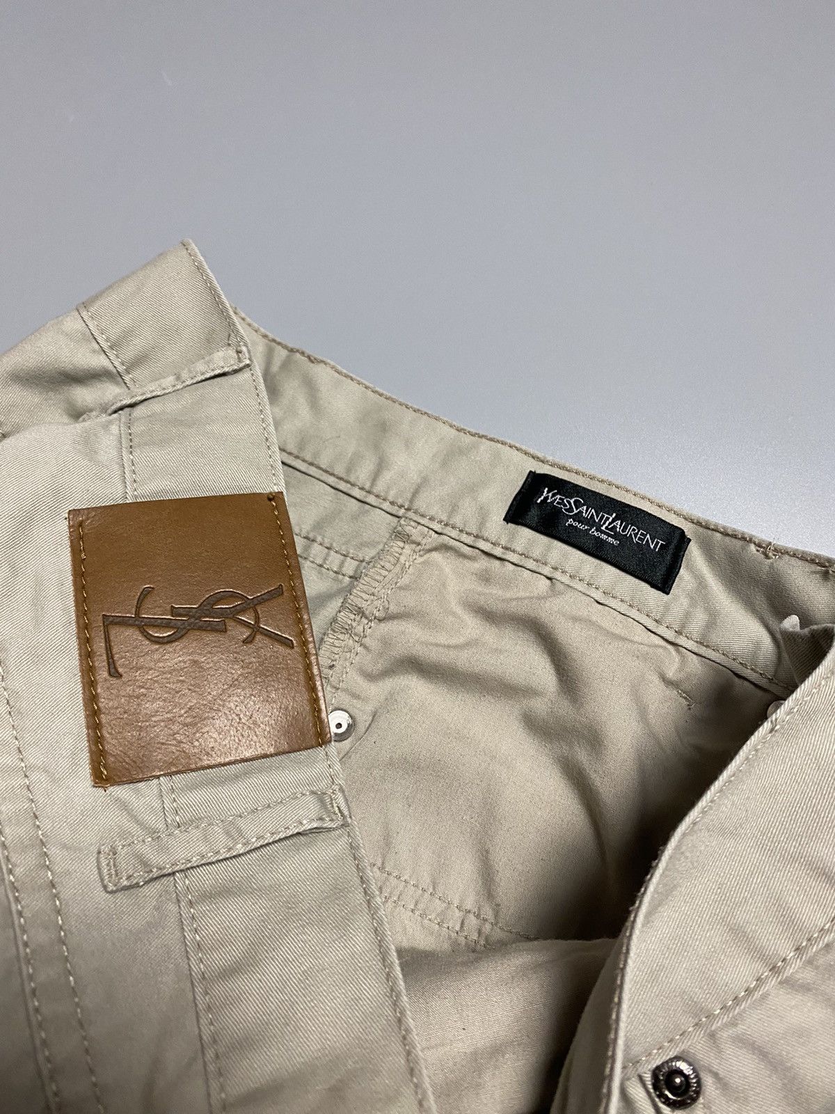 Vintage × Yves Saint Laurent YSL vintage big embroidered logo chino pants rare 90s sand Size US 30 / EU 46 - 7 Thumbnail
