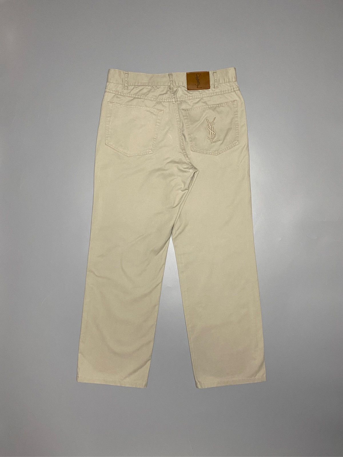 Vintage × Yves Saint Laurent YSL vintage big embroidered logo chino pants rare 90s sand Size US 30 / EU 46 - 6 Thumbnail
