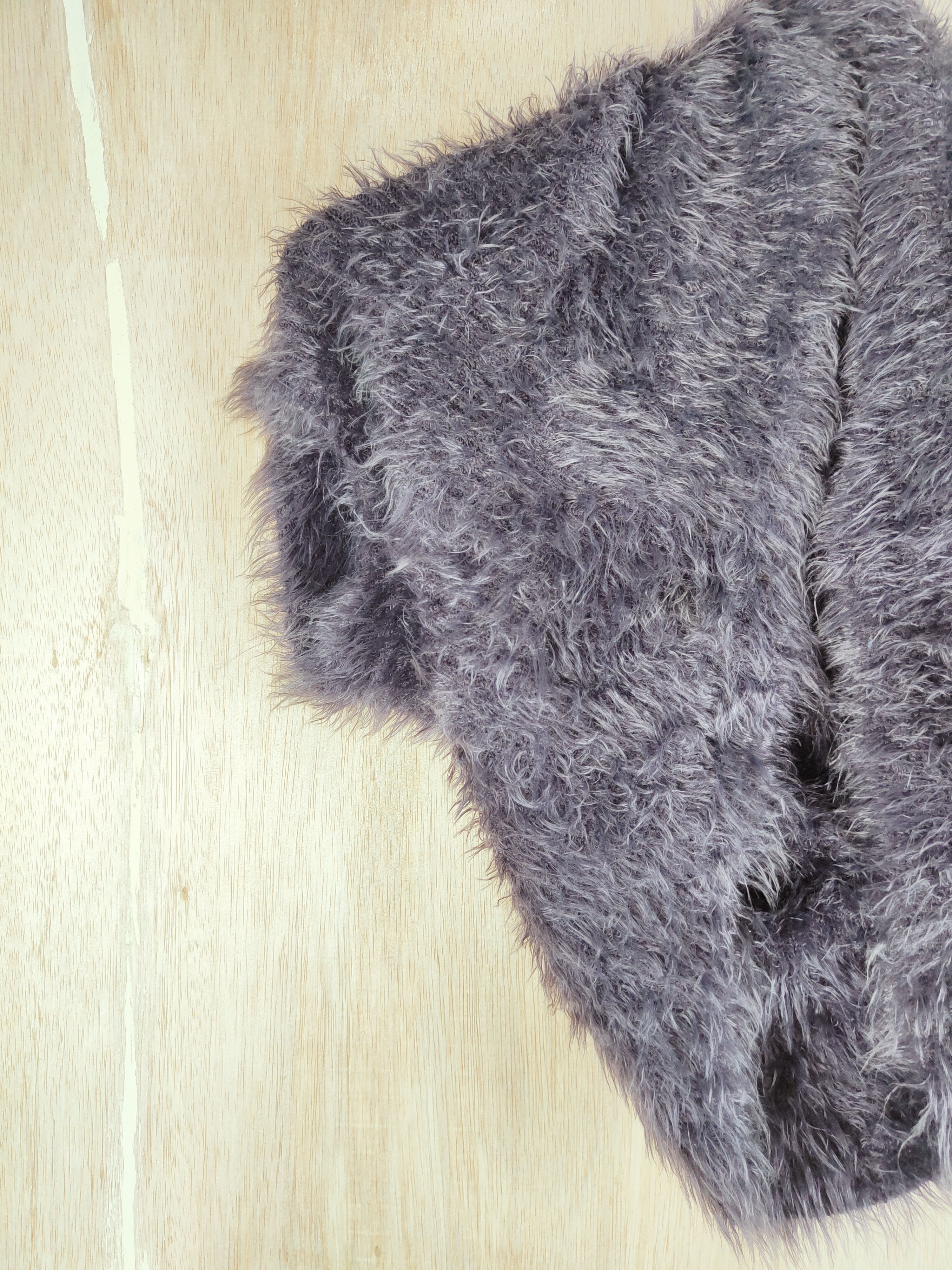 Homespun Knitwear × Japanese Brand Japan capes cloak Gray Shag Shaggy Fur Mohair Knitwear #S293 Size S / US 4 / IT 40 - 3 Thumbnail