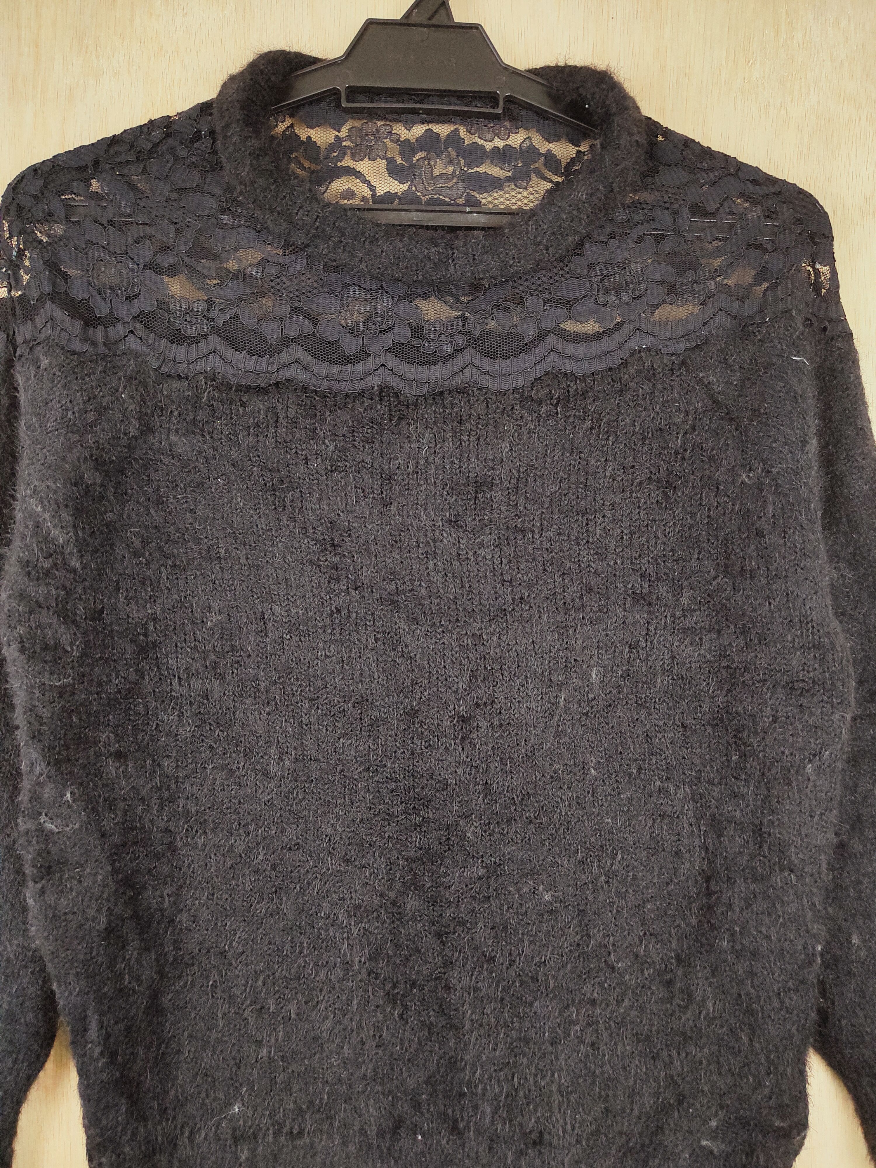 Homespun Knitwear × Japanese Brand Ingni Black Shag Shaggy Fur Mohair Knitwear #S292 Size S / US 4 / IT 40 - 2 Thumbnail