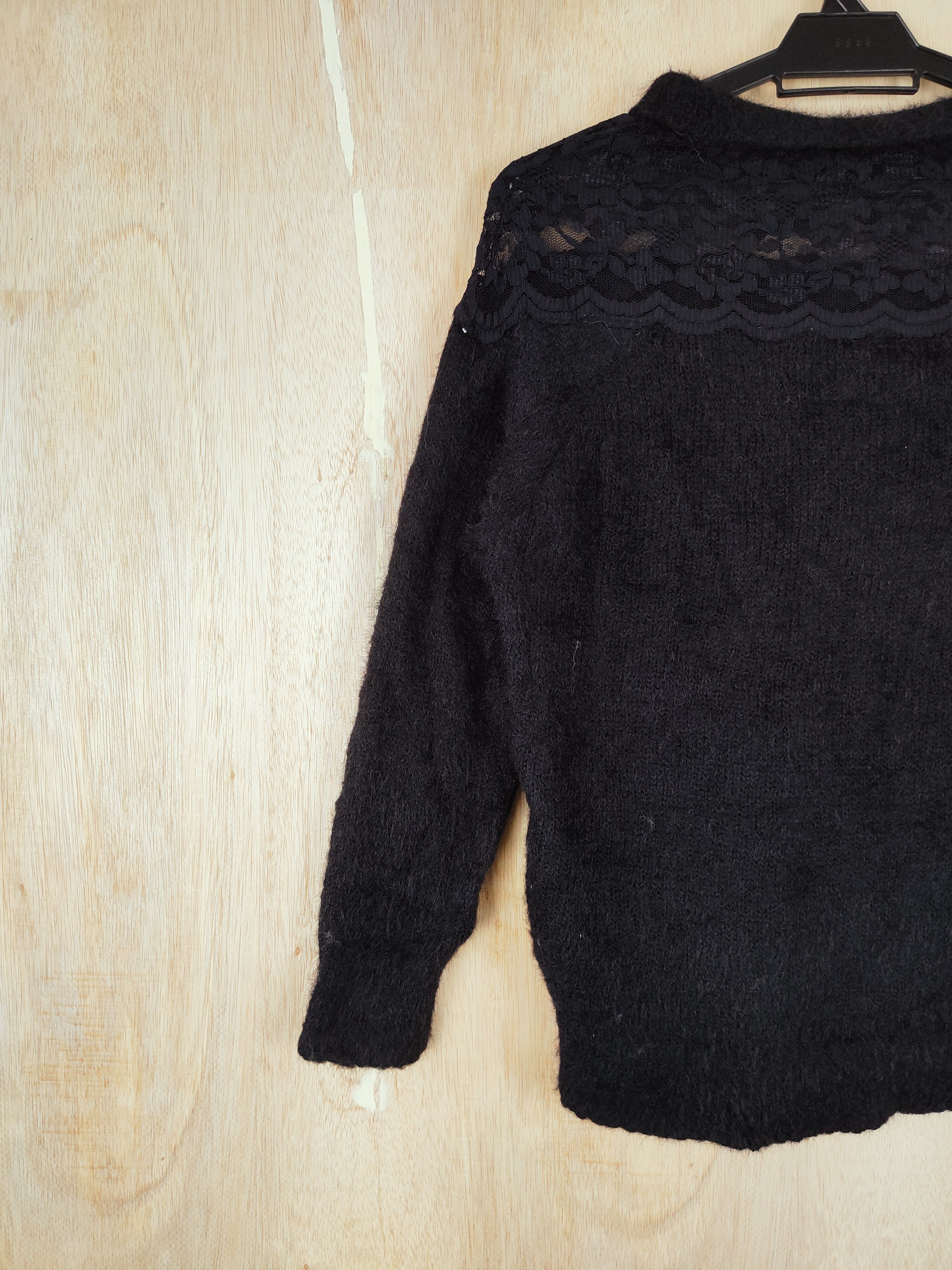 Homespun Knitwear × Japanese Brand Ingni Black Shag Shaggy Fur Mohair Knitwear #S292 Size S / US 4 / IT 40 - 6 Thumbnail